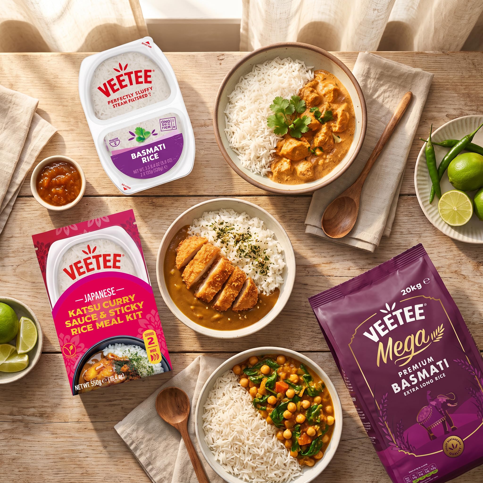 VEETEE Thai Lime & Herb Steamed Jasmine Rice Microwave Pots - 60 Second Cook Time | Pack of 6 | 125g Pots 7