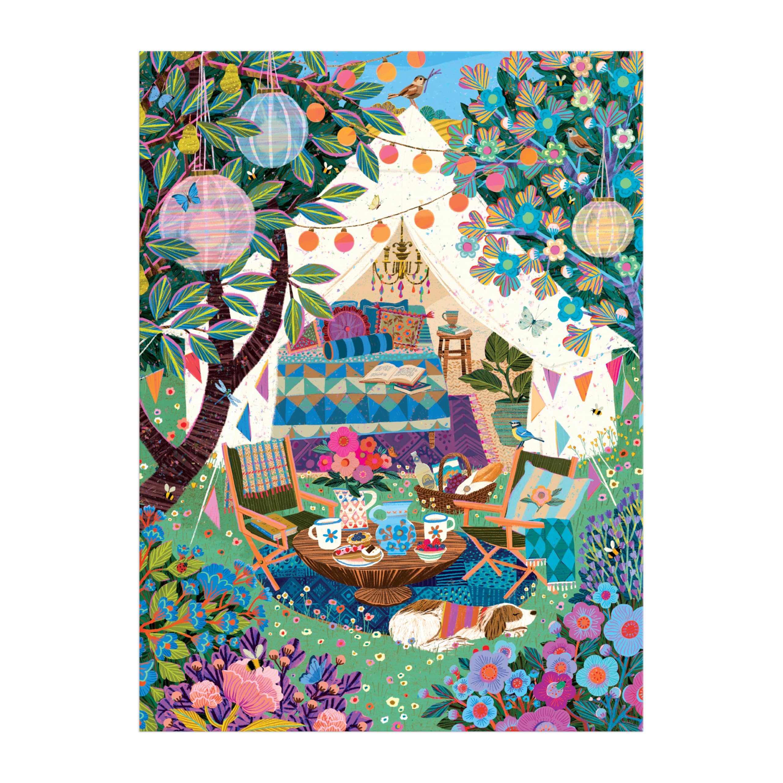 Galison Blooming Escape 1000 Piece Jigsaw Puzzle - Whimsical Outdoor Scene | 27" x 20" Finished Size | Ages 12+ 6