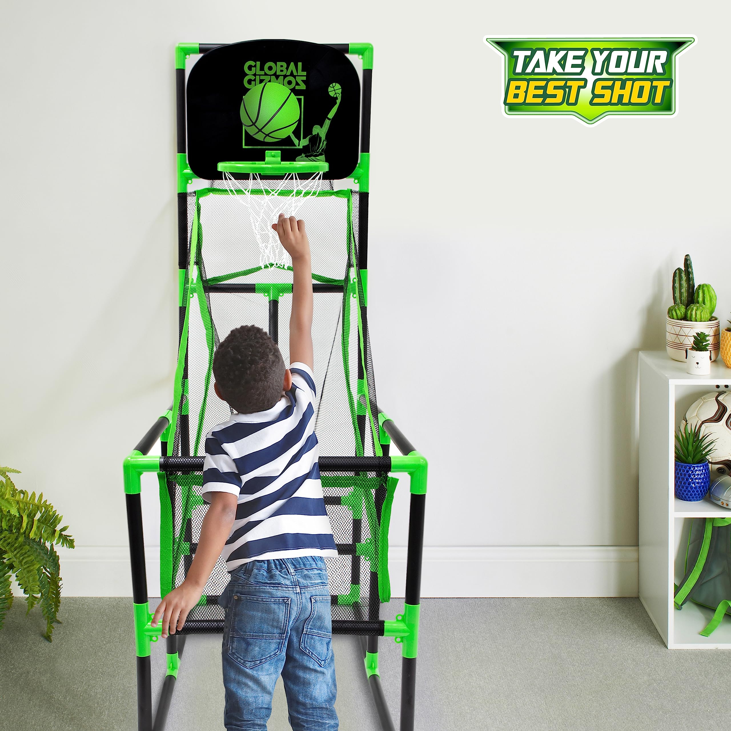 Global Gizmos 55629 Arcade Basketball Hoop - Indoor/Outdoor Use with 2 Balls & Pump 14