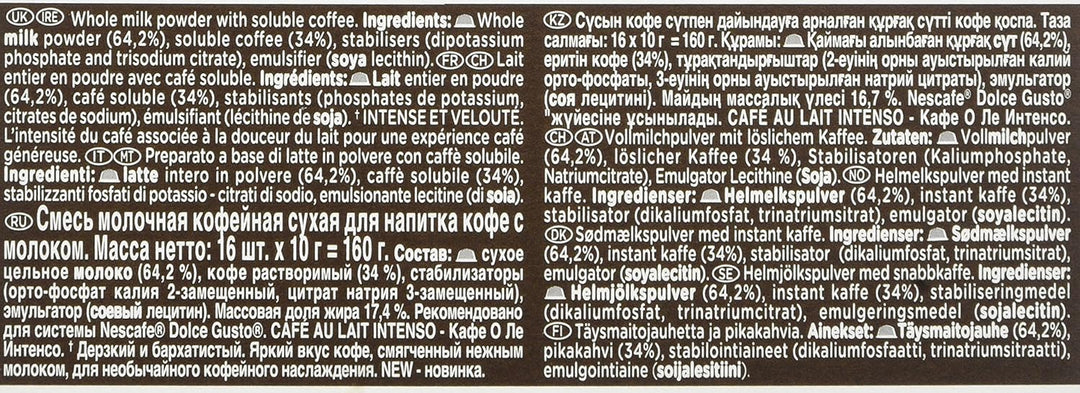 NESCAFÉ Dolce Gusto Café Au Lait Intenso Coffee Pods, 16 Capsules (48 Servings)