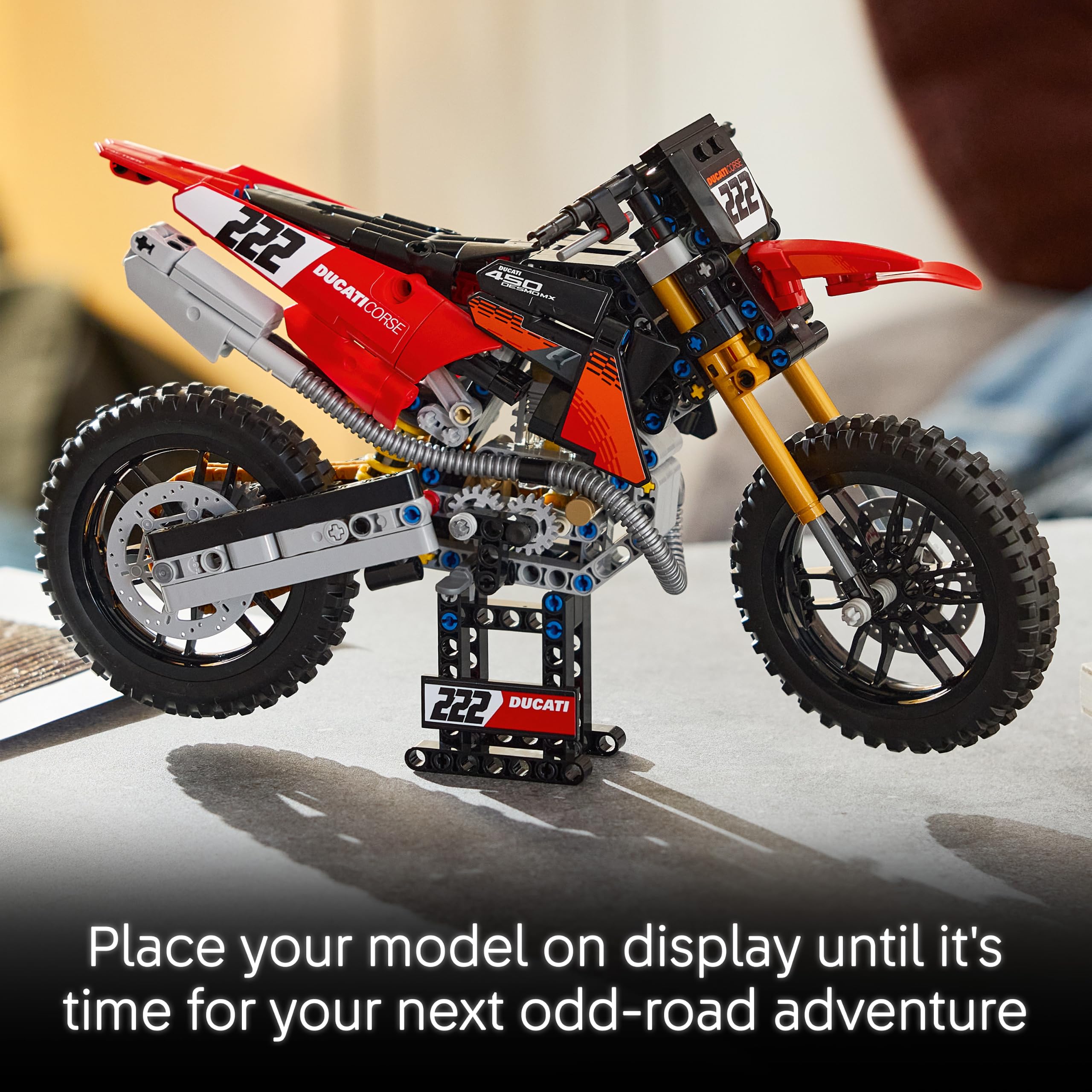 LEGO Technic Ducati Desmo450 MX Factory Motorcycle Building Set - Realistic Engine & Suspension | Ages 10+ 6