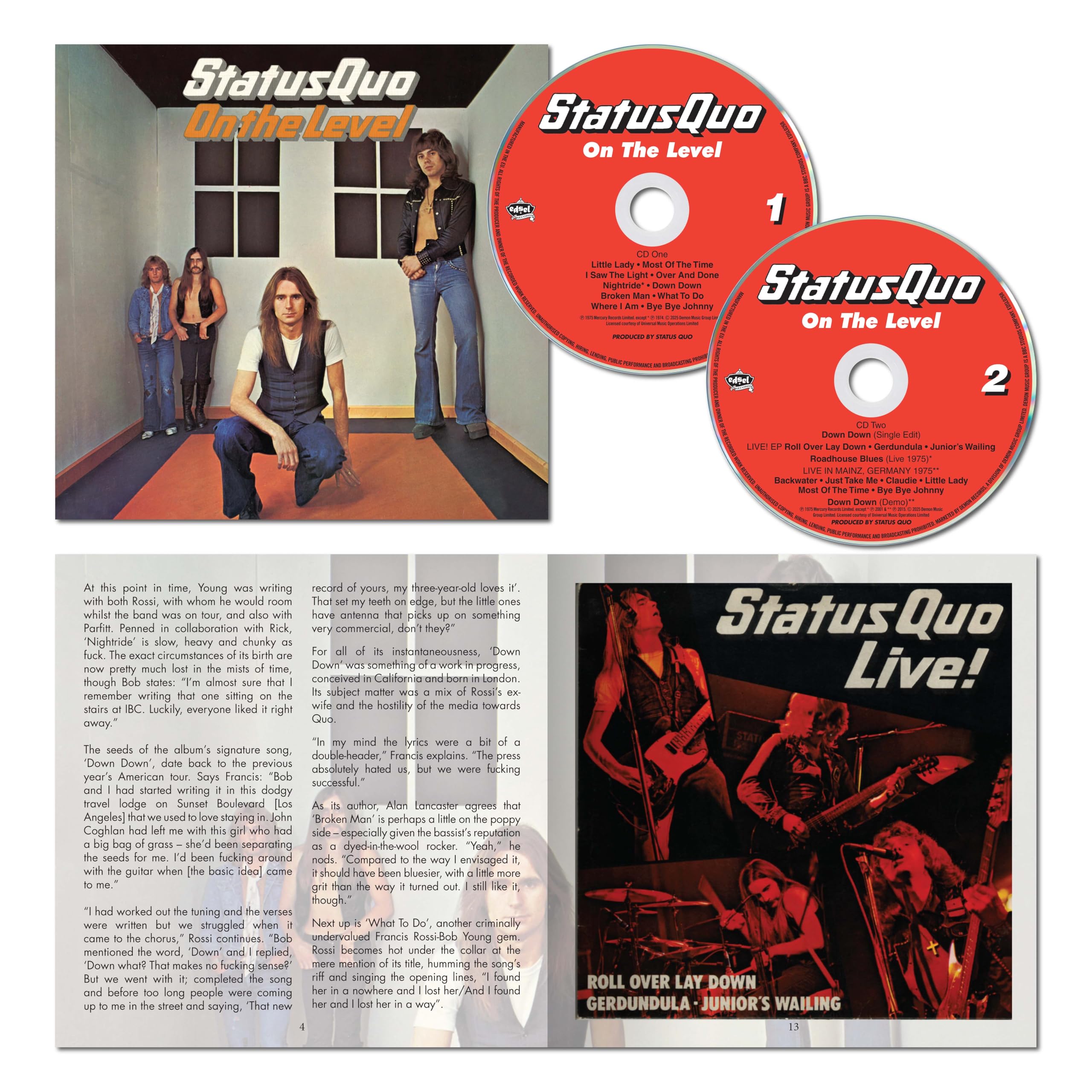 Status Quo - On The Level 50th Anniversary Deluxe Gatefold Audio CD 2