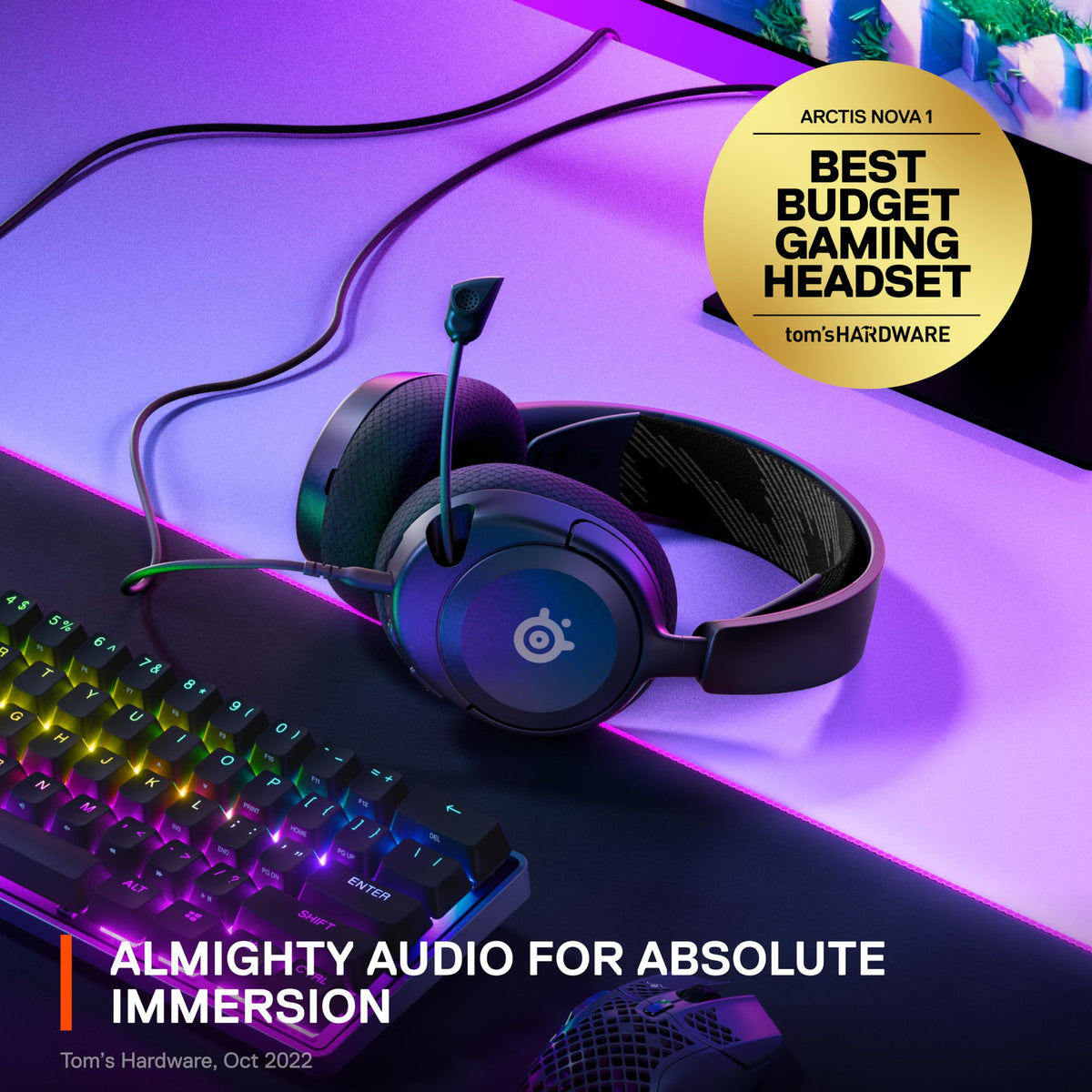 SteelSeries Arctis Nova 1 Gaming Headset - Wired 3.5 mm - Black