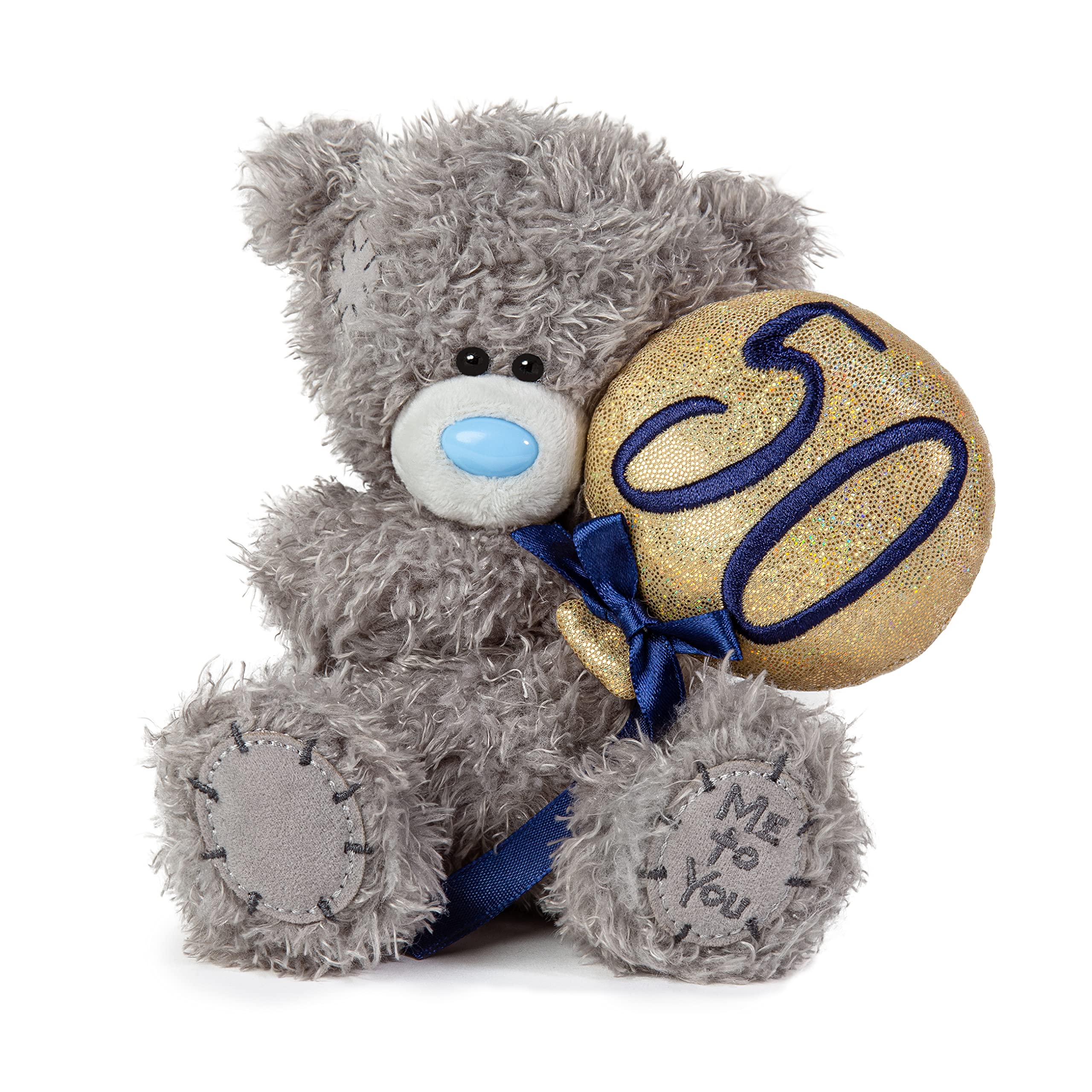 Me To You Tatty Teddy 50th Birthday Bear with 50 Balloon | Grey | 15cm
