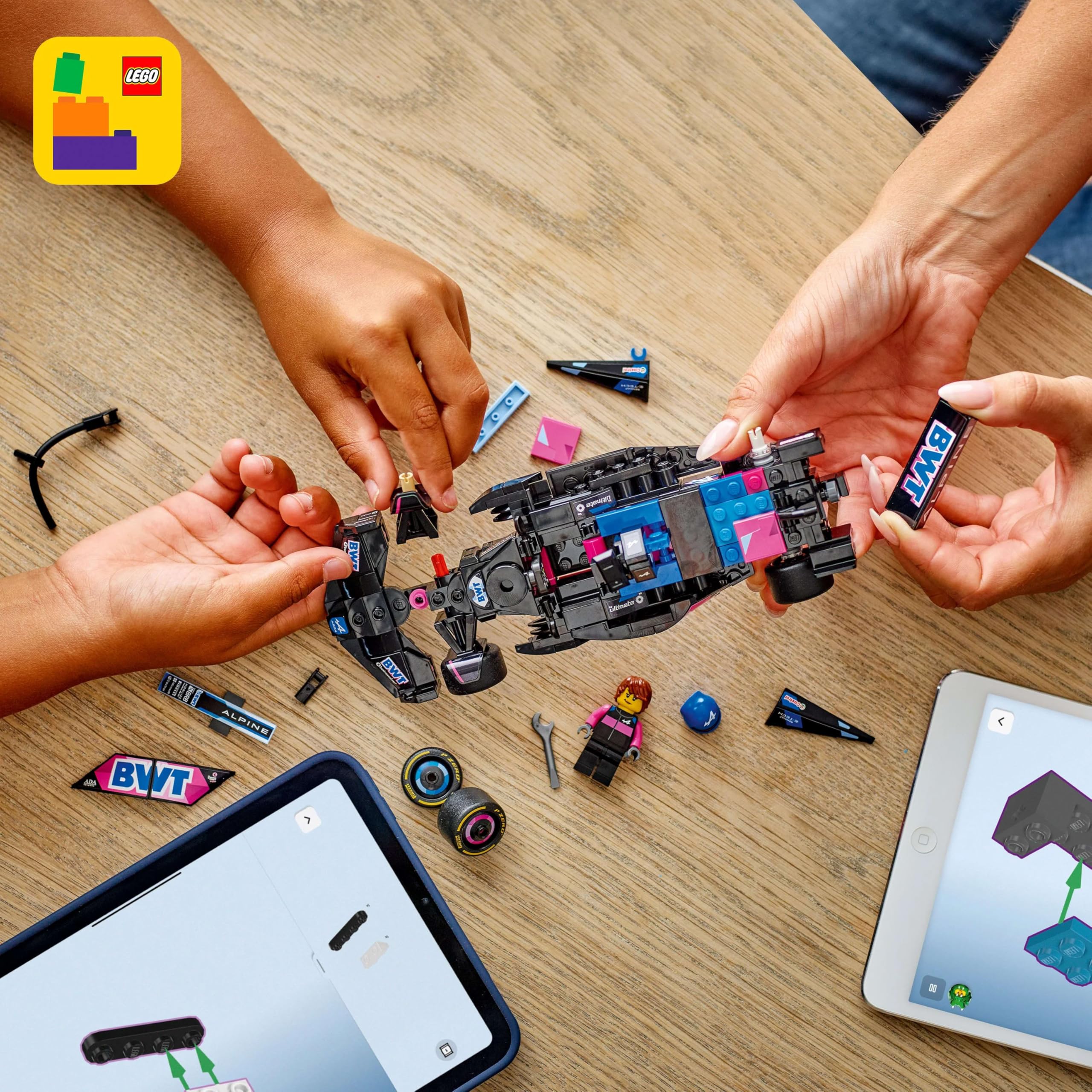 LEGO Speed Champions BWT Alpine F1 Team A524 Race Car Toy - Building Set for 10+ with Minifigure 12