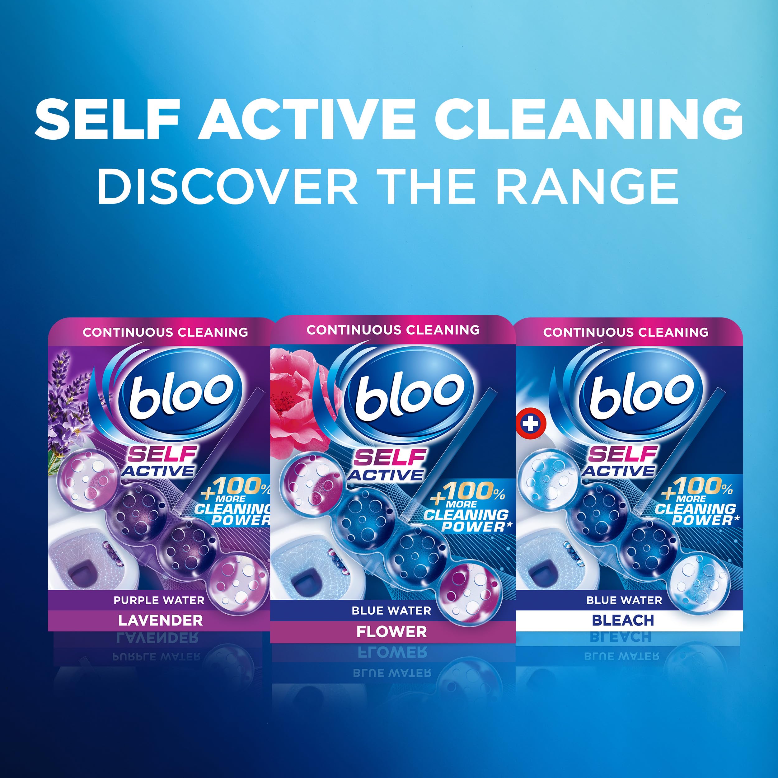 Bloo Self Active Bleach Toilet Rim Block - 4-Function Formula, Pack of 3 8