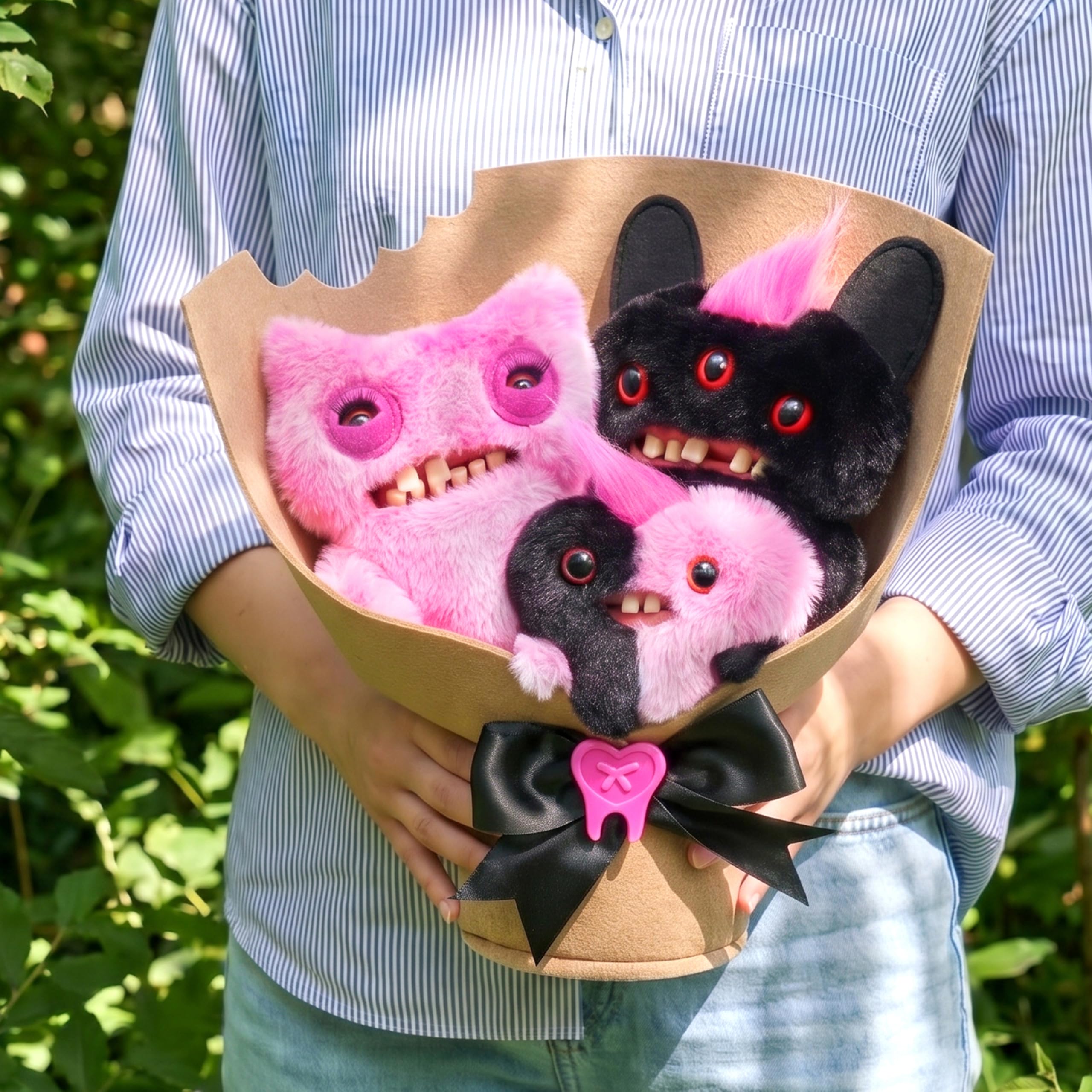 Fuggler Bouquets - 2 x 9 inch & 1 x 3.5 inch Soft Dolls Set 8