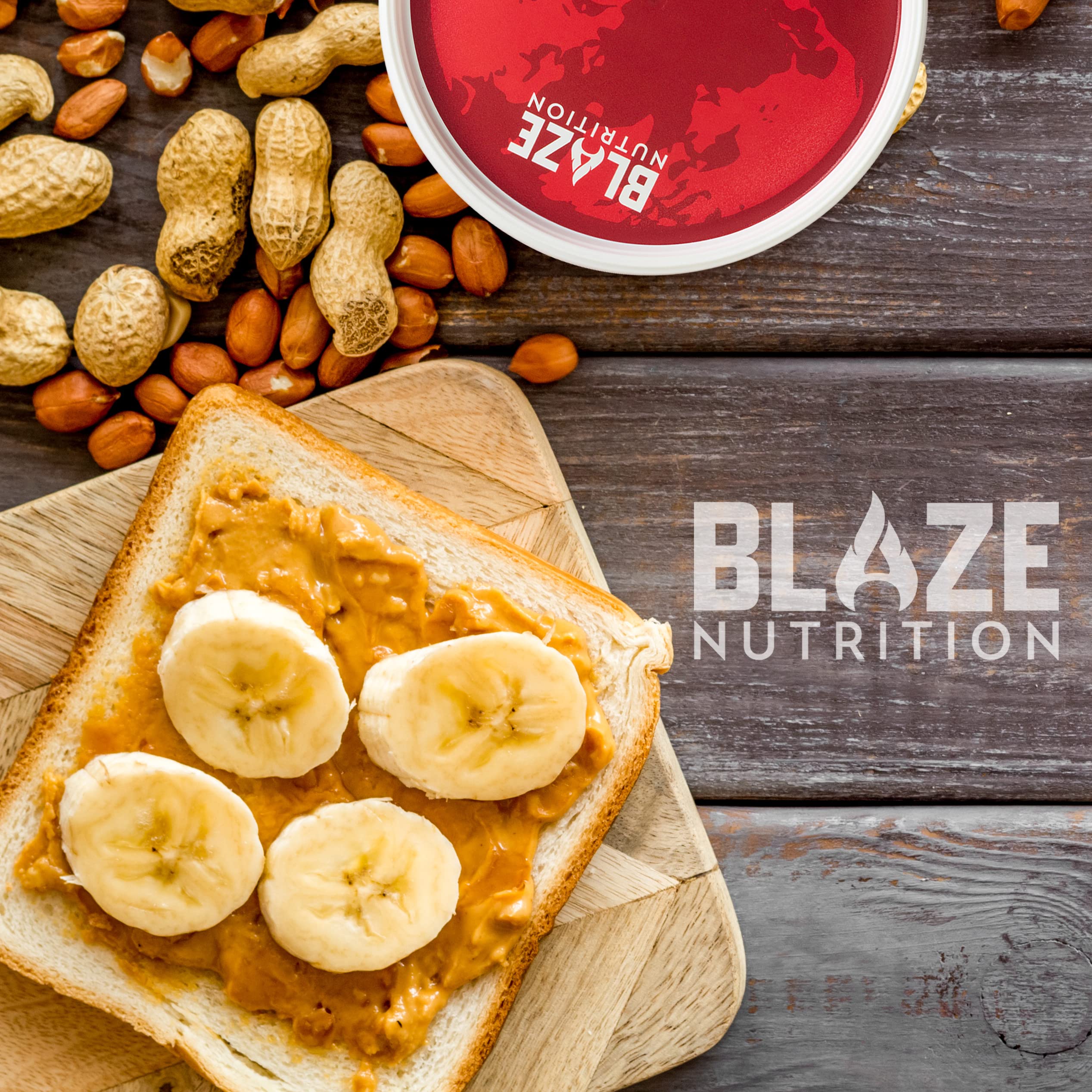 Blaze Nutrition Crunchy Peanut Butter - 1kg, 30% Protein, 100% Roasted Peanuts