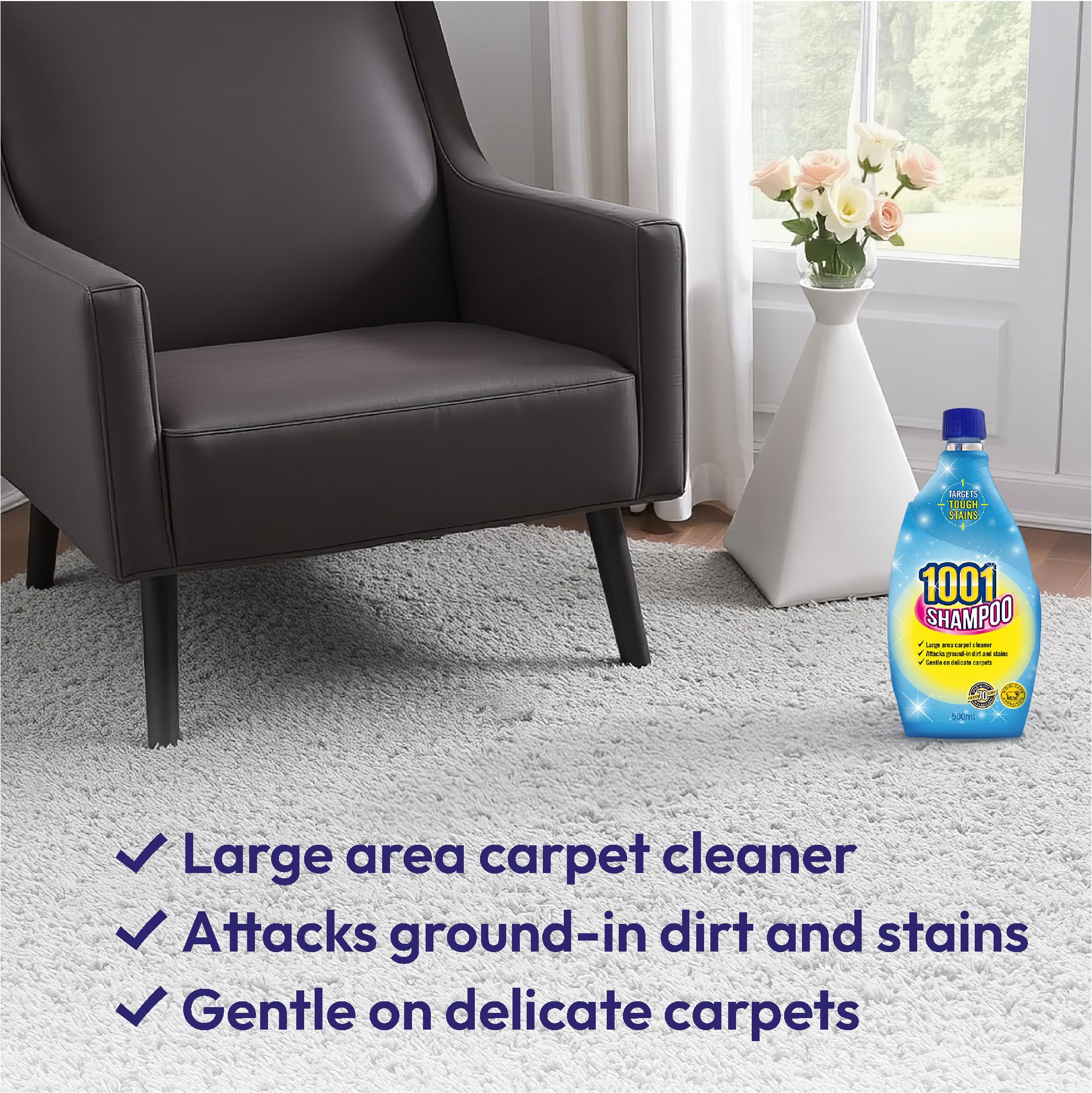 1001 Carpet Shampoo - Deep Cleaning for High Traffic Areas | 500 ml Liquid 3