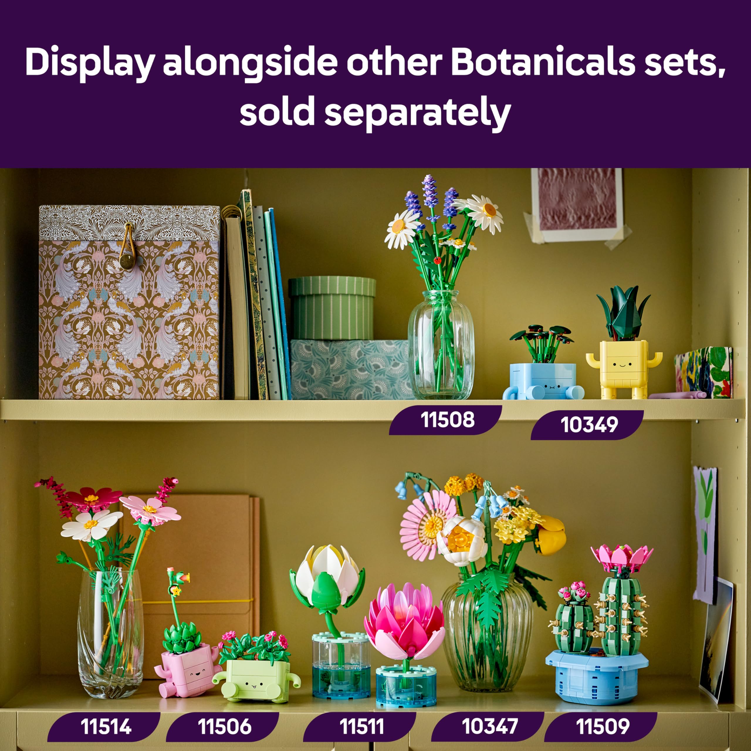 LEGO Botanicals Cosmos Flowers Building Set - 3 Cosmos Stems, 2 Grass Stems | Ages 9+ 5