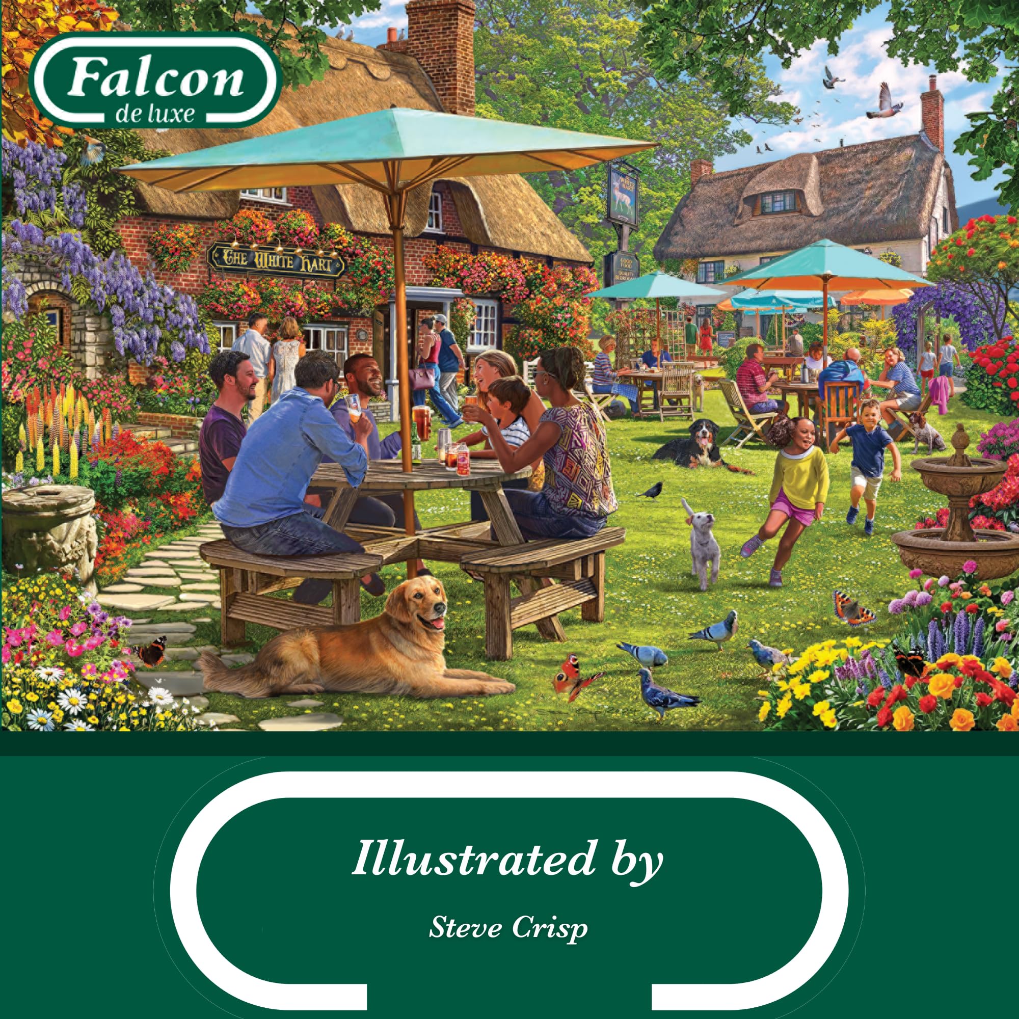 Falcon Summer at the Pub 1000 Piece Jigsaw Puzzle - Illustrated by Steve Crisp 3