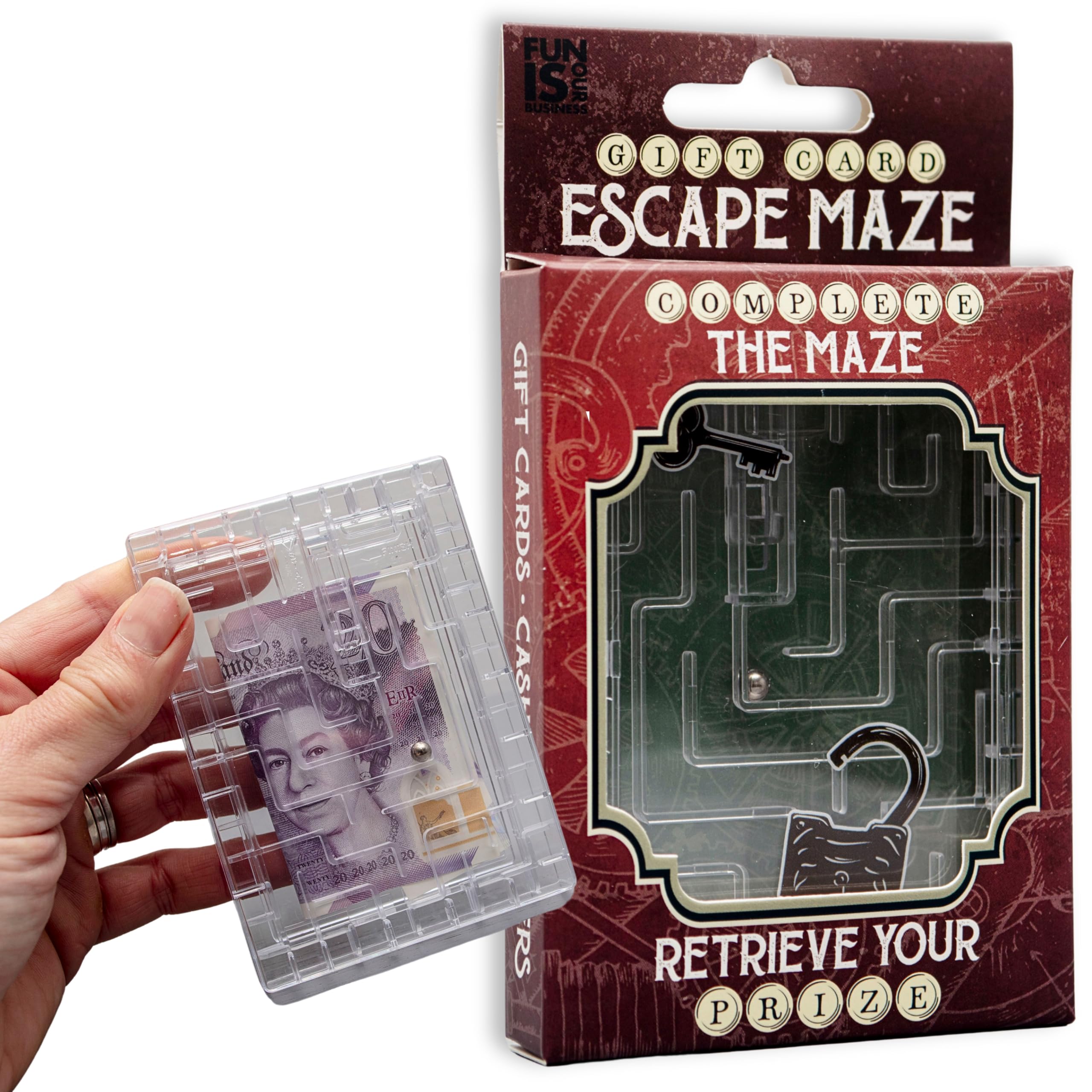 Boxer Gifts Escape Maze Money Puzzle Box for Gift Cards and Cash - Clear Plastic Brain Teaser Challenge 1