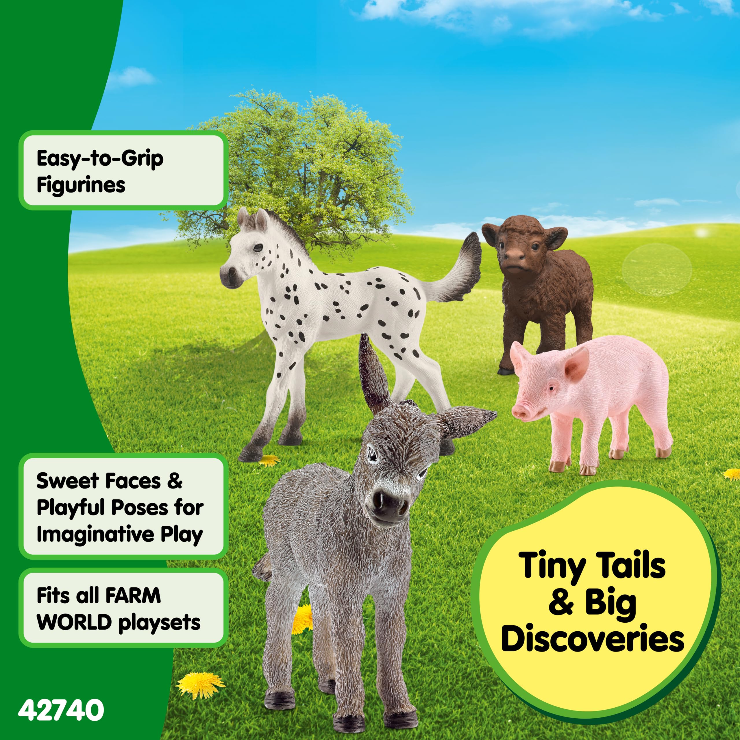 Schleich Farm World Farm Babies Set - 4 Figures | Ages 3+ | 42740 3