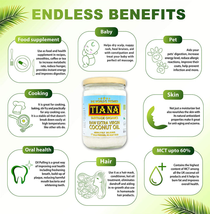 TIANA - Raw Extra Virgin Coconut Oil (500ml)