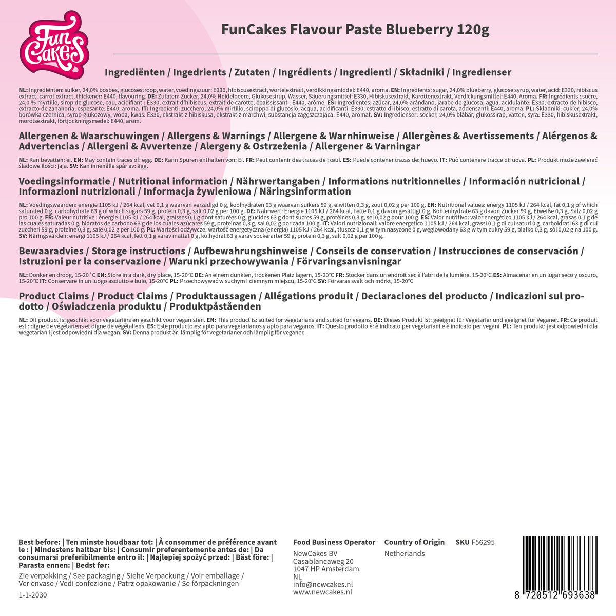 FunCakes Blueberry Flavour Paste - 120 g