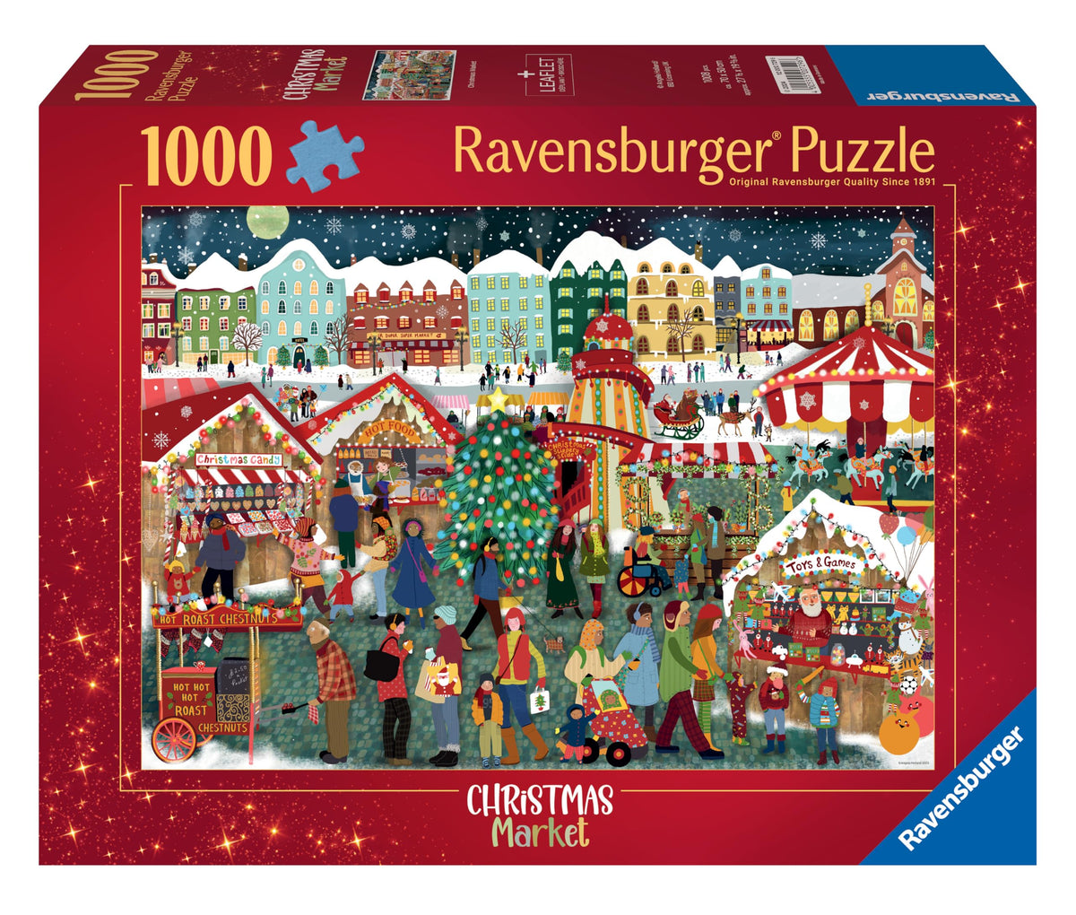 Ravensburger Christmas Market 1000 Piece Jigsaw Puzzle - Glare-Free Image | 70 x 50cm | Ages 12+
