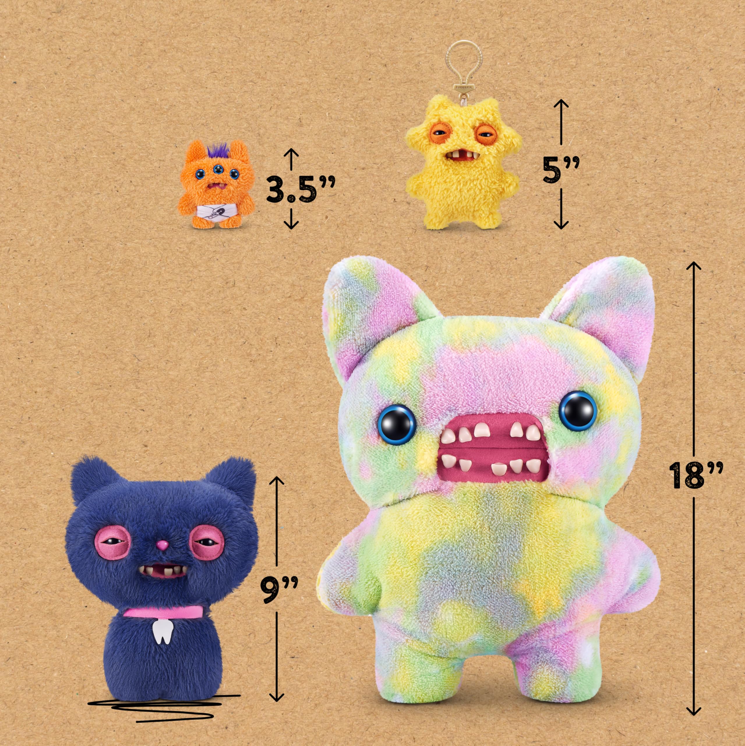 Fuggler Alley Cats 9-Inch Plush Toy (Cheezee) Grey by ZURU - Unisex Children 4+ Years 6