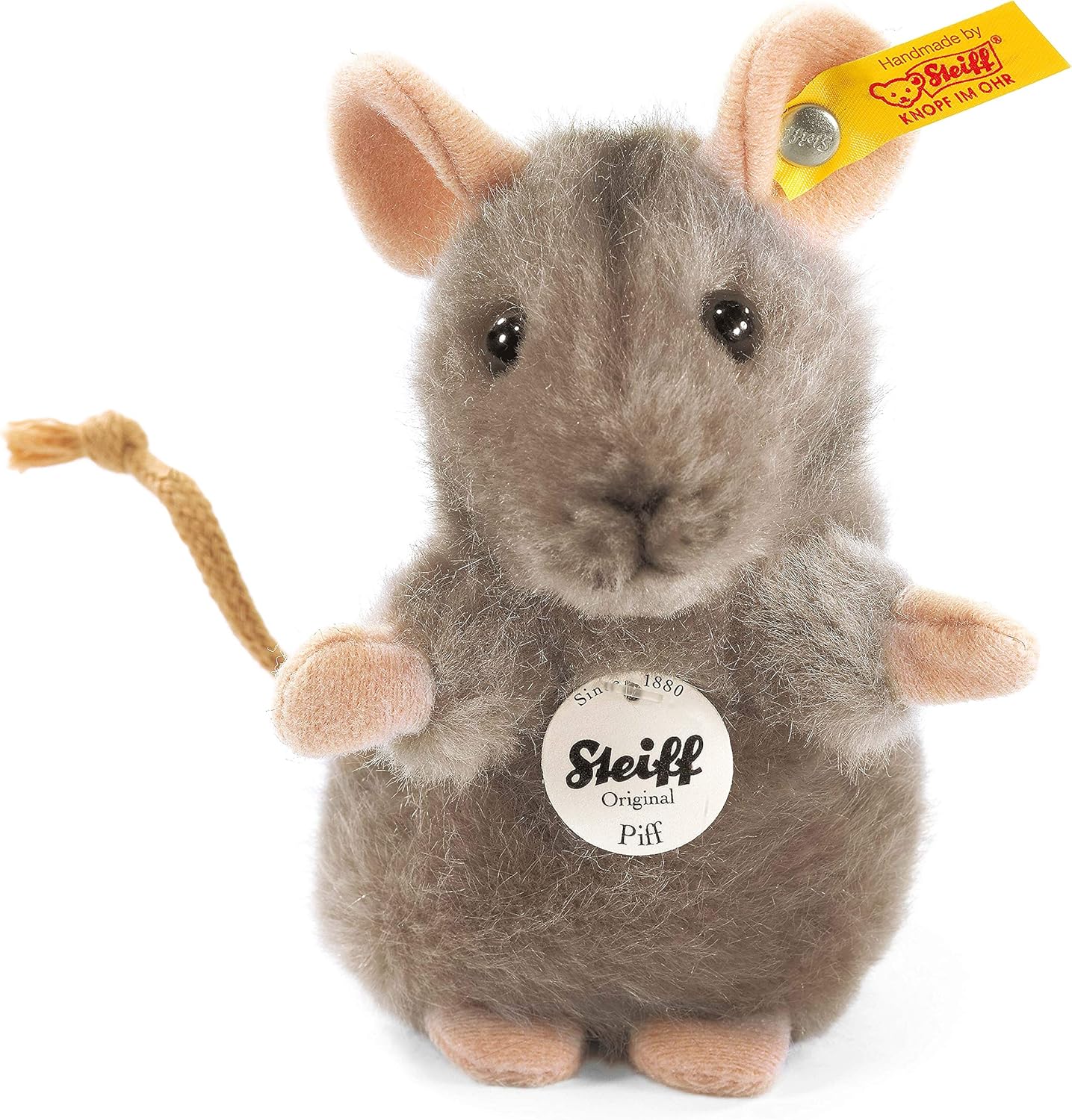 Steiff Piff Mouse Plush Toy - Soft Grey Stuffed Animal, 10cm 1