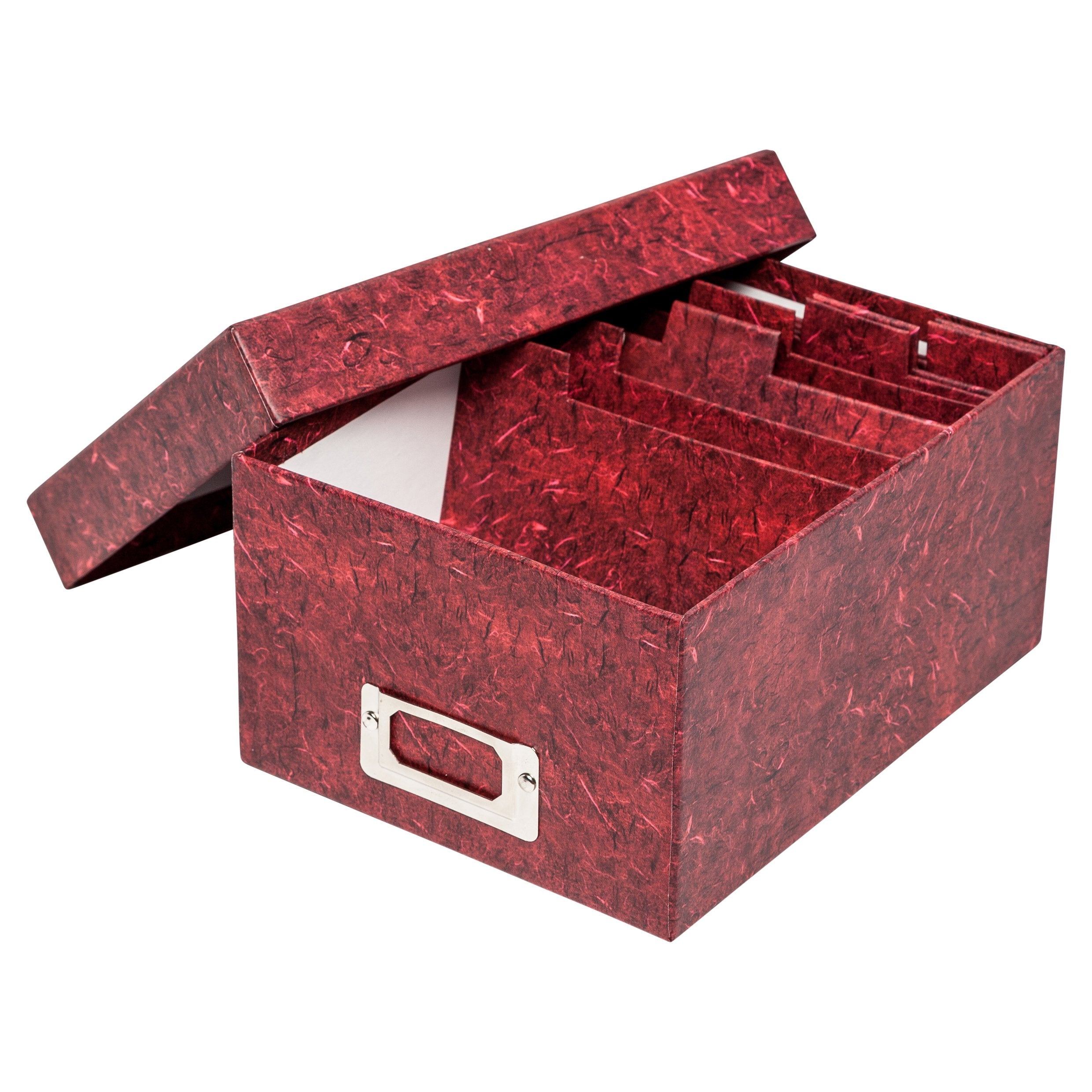 Hampton Frames Photo Storage Box - Holds 700 4x6 Photos | Red Cardboard | Stackable 4