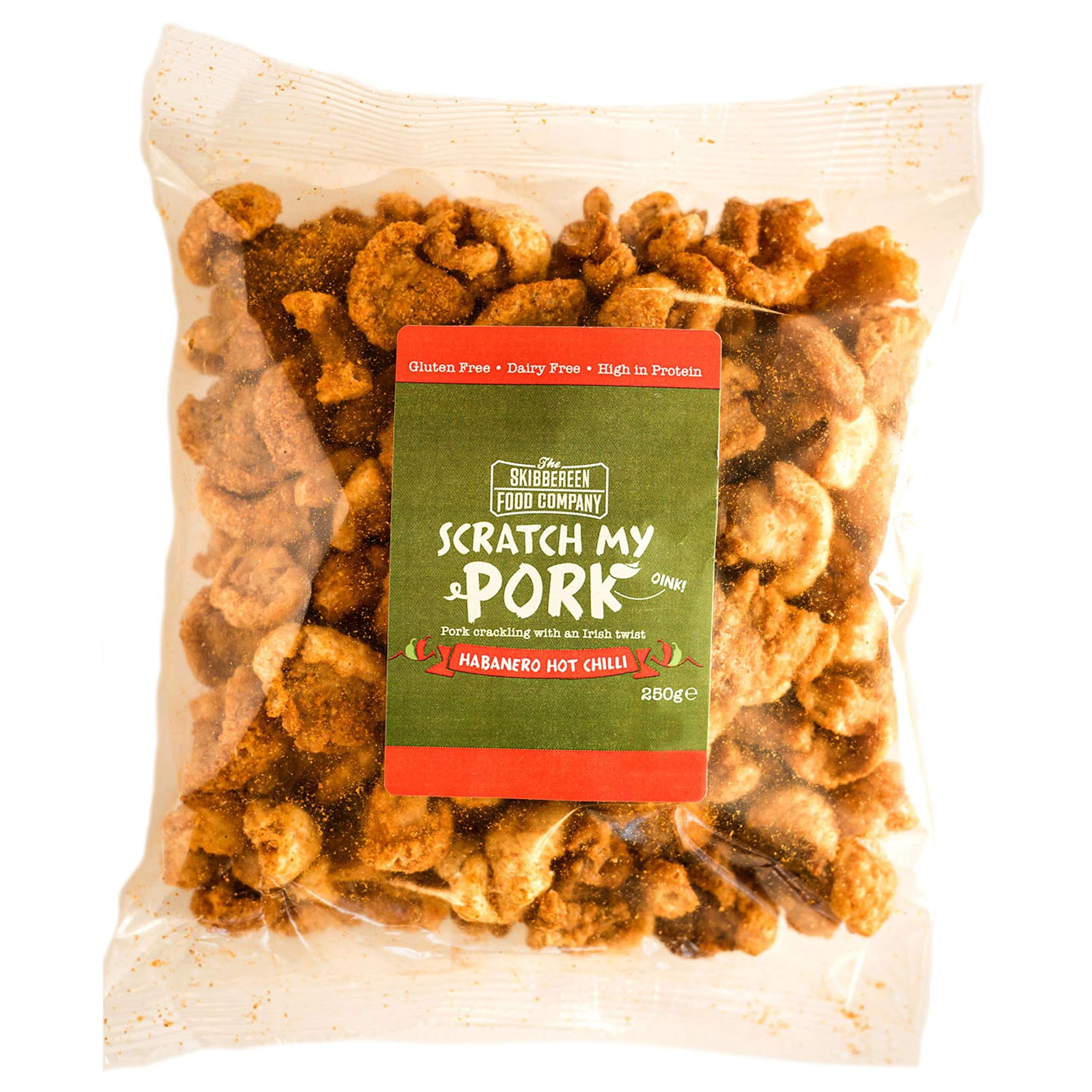 The Skibbereen Food Company Habanero Hot Chilli Pork Crackling - Gluten Free, High Protein, Low Carb Snack 1