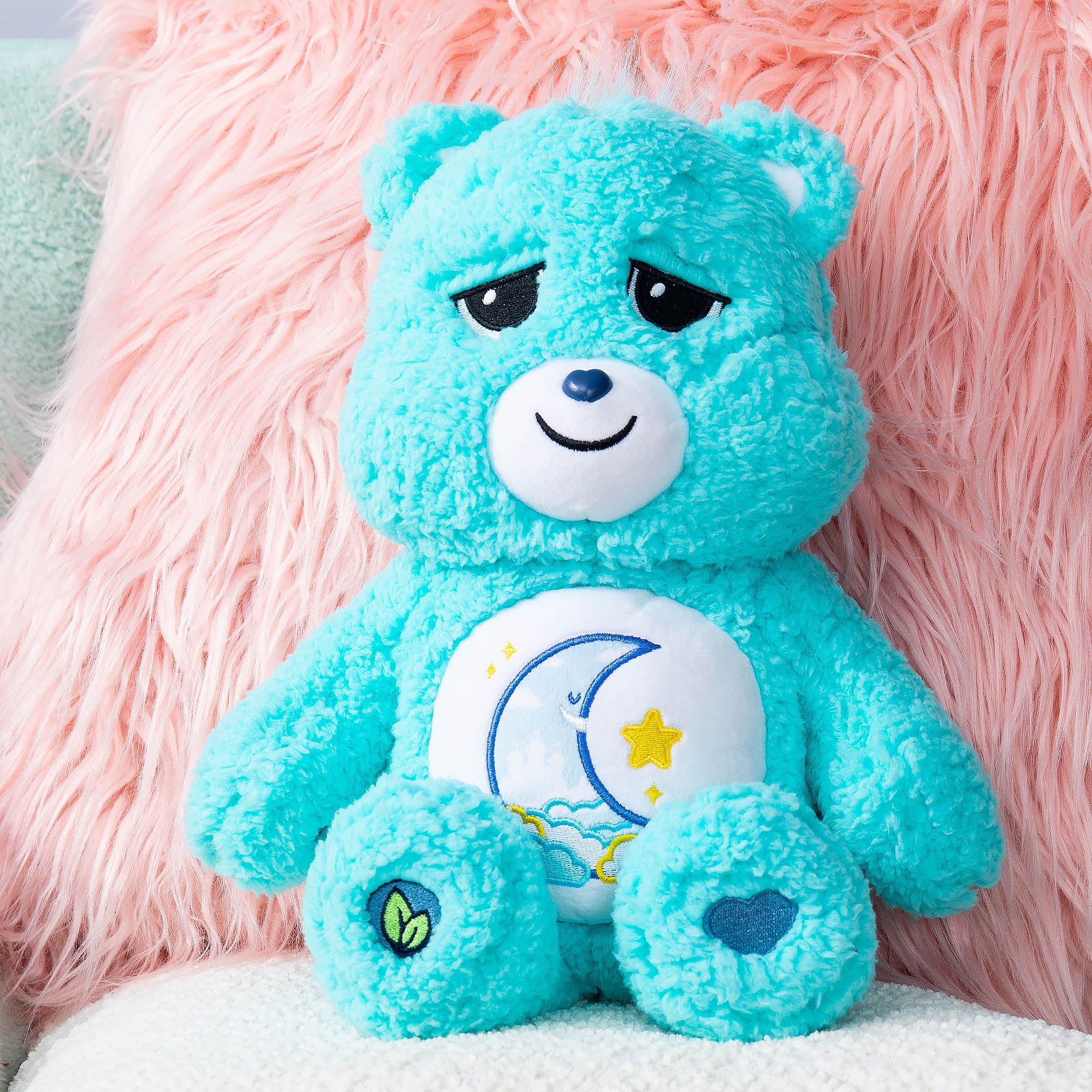 Care Bears Bedtime Bear Cosy Collection Plush - 35cm Medium Size | Eco-Friendly Material | Moon & Star Badge 3