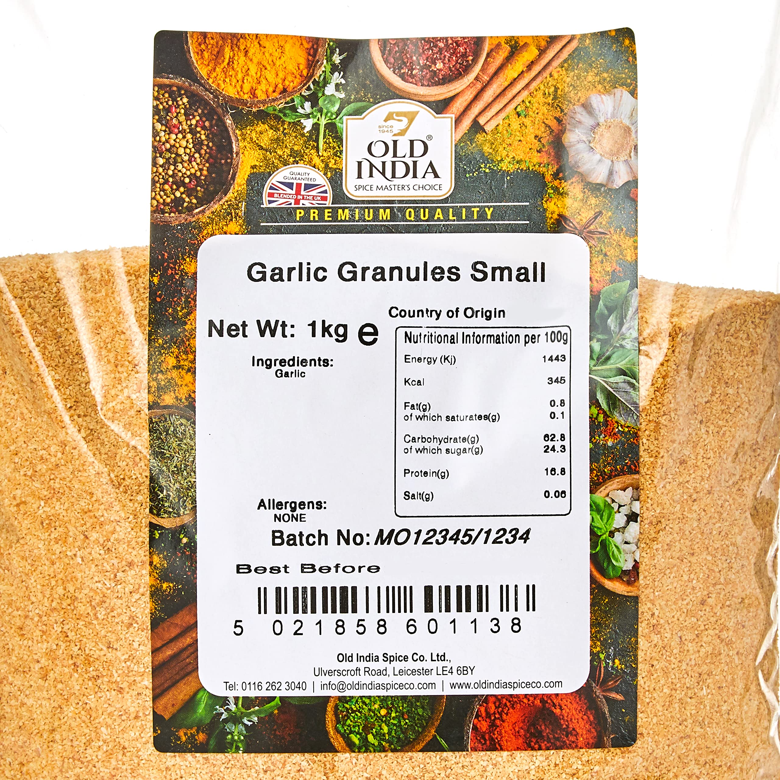 Old India Garlic Granules - 1 kg Natural Additive & GMO Free Seasoning