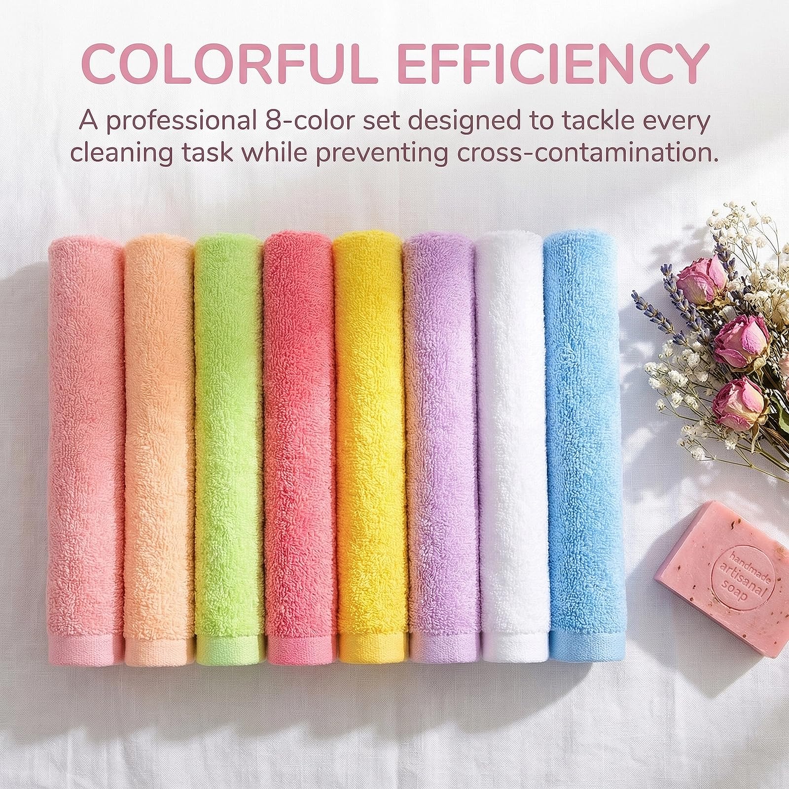 Admygo 8-Piece Bamboo Charcoal Fiber Face Cloths - Reusable & Gentle Exfoliation | 25x25 cm 3