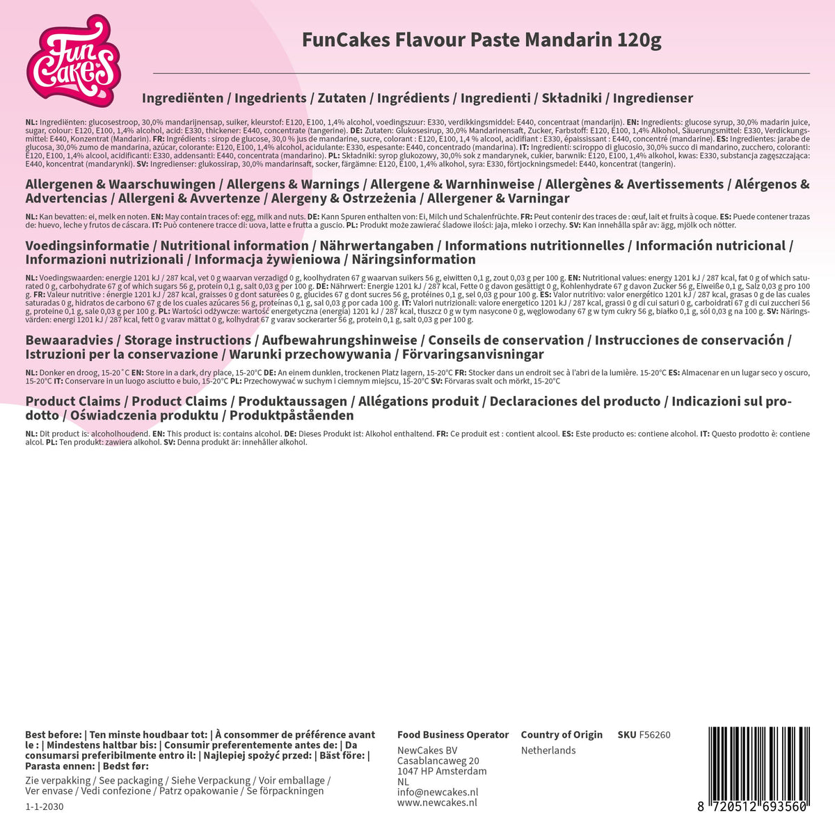 FunCakes Mandarin Flavour Paste - 120 g