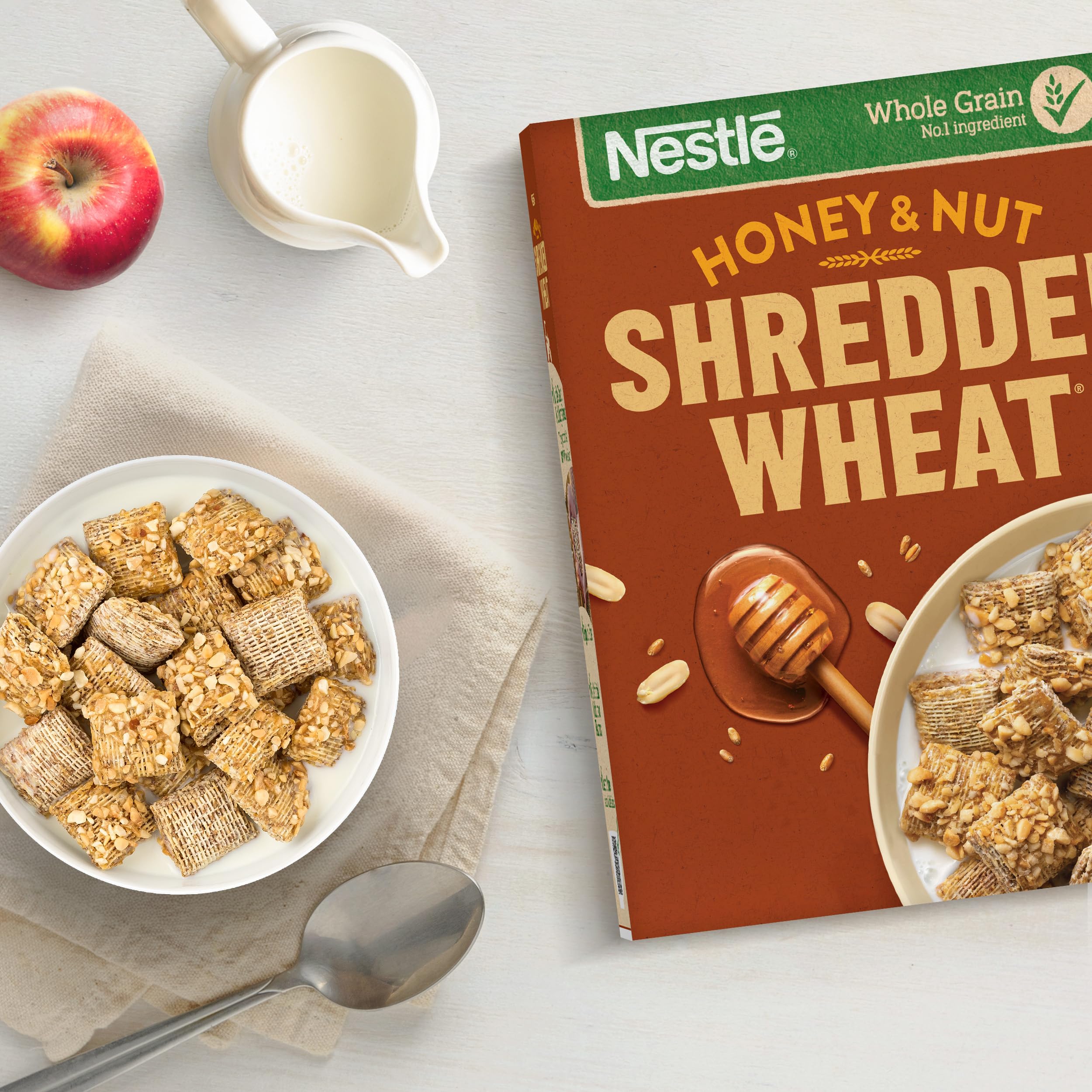 Nestlé Honey Nut Shredded Wheat Original Cereal - 84% Wholegrain | High Fibre | 500g