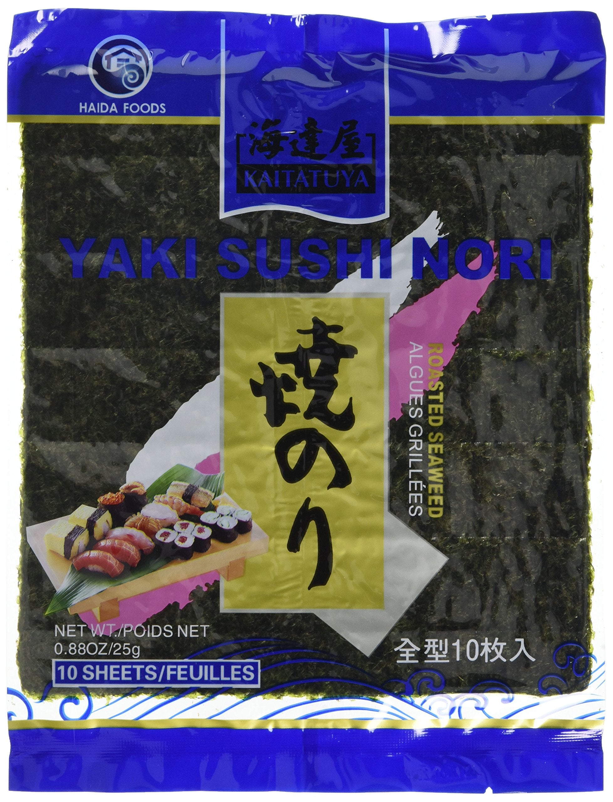 Kaitatuya Roasted Seaweed Blue - 10 Full Sheets | Premium Japanese Nori | Umami Flavor 1