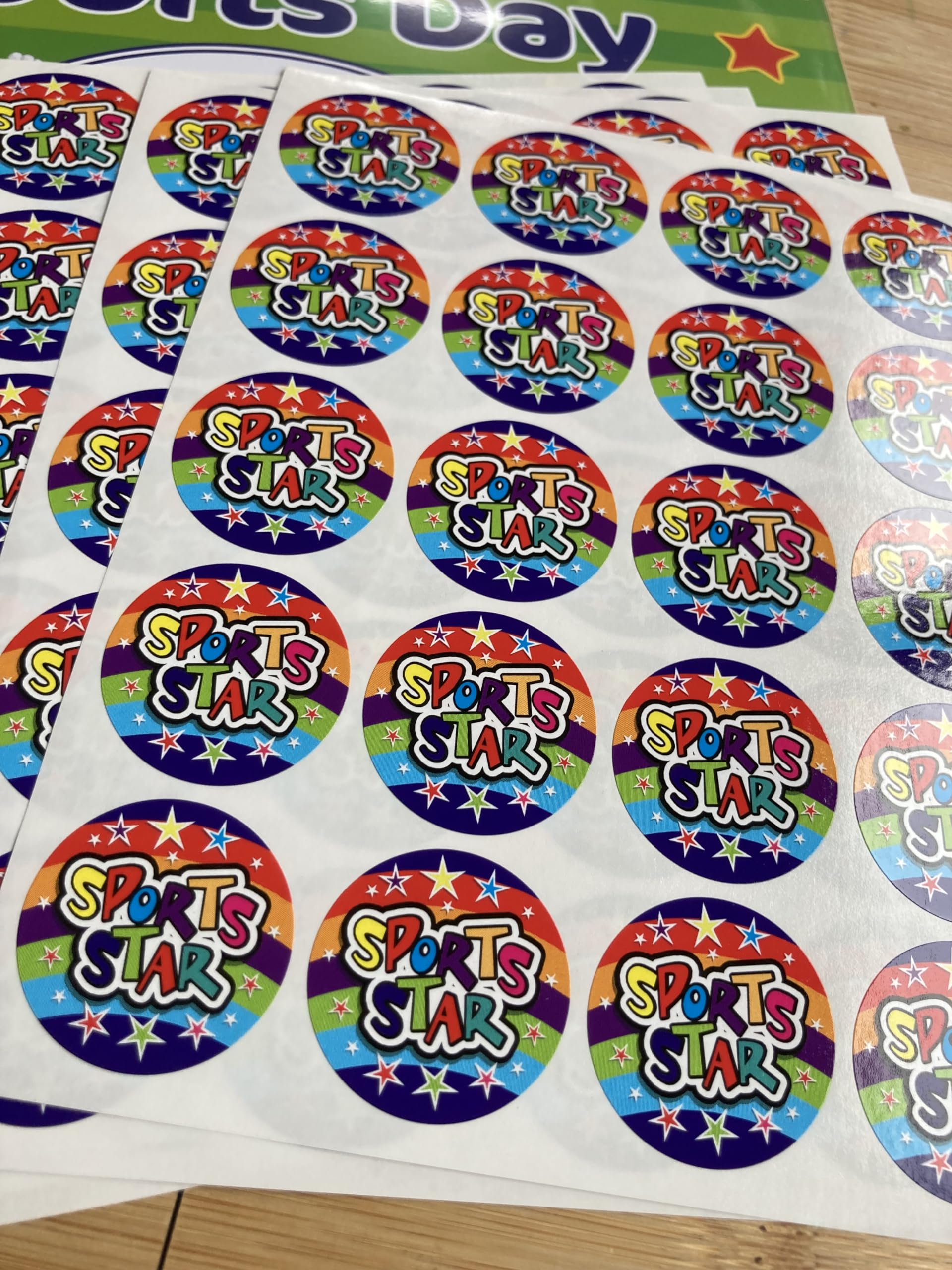 SuperStickers Sports Star Stickers - 125 Pack, 28mm Circular Stickers for Sports Rewards 3