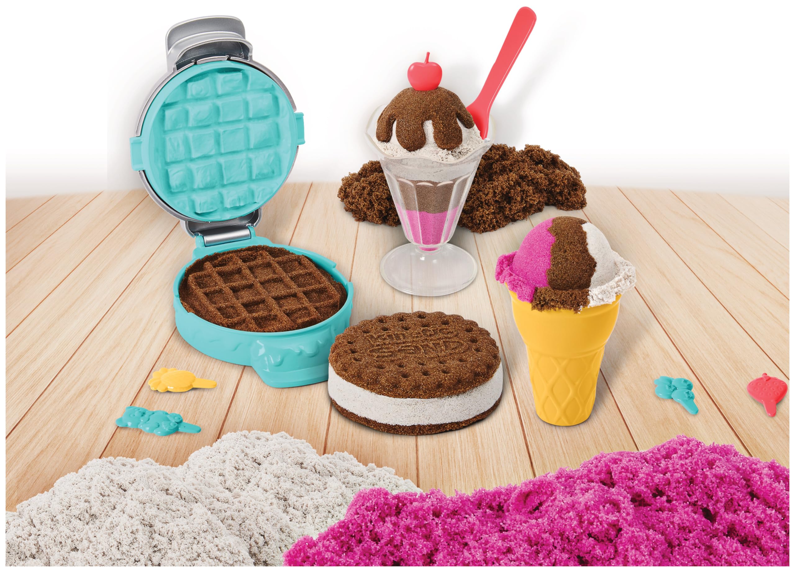 Kinetic Sand Ice Cream Treats Playset with Scented Sand and 6 Serving Tools 2