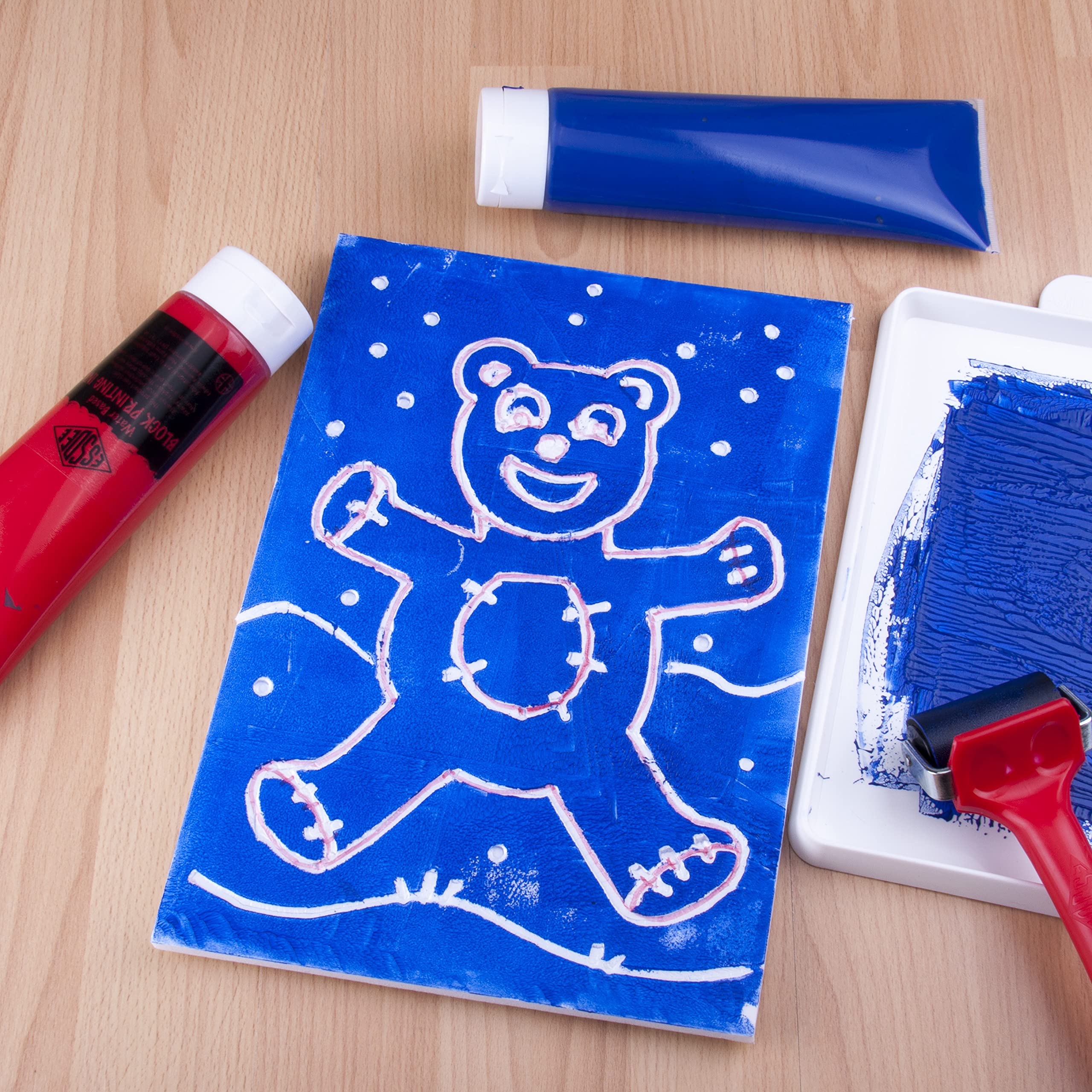 ESSDEE P6K4K Block Printing Kit for Kids - Safe Introduction to Printing | Includes PrintFoam & Ink 7