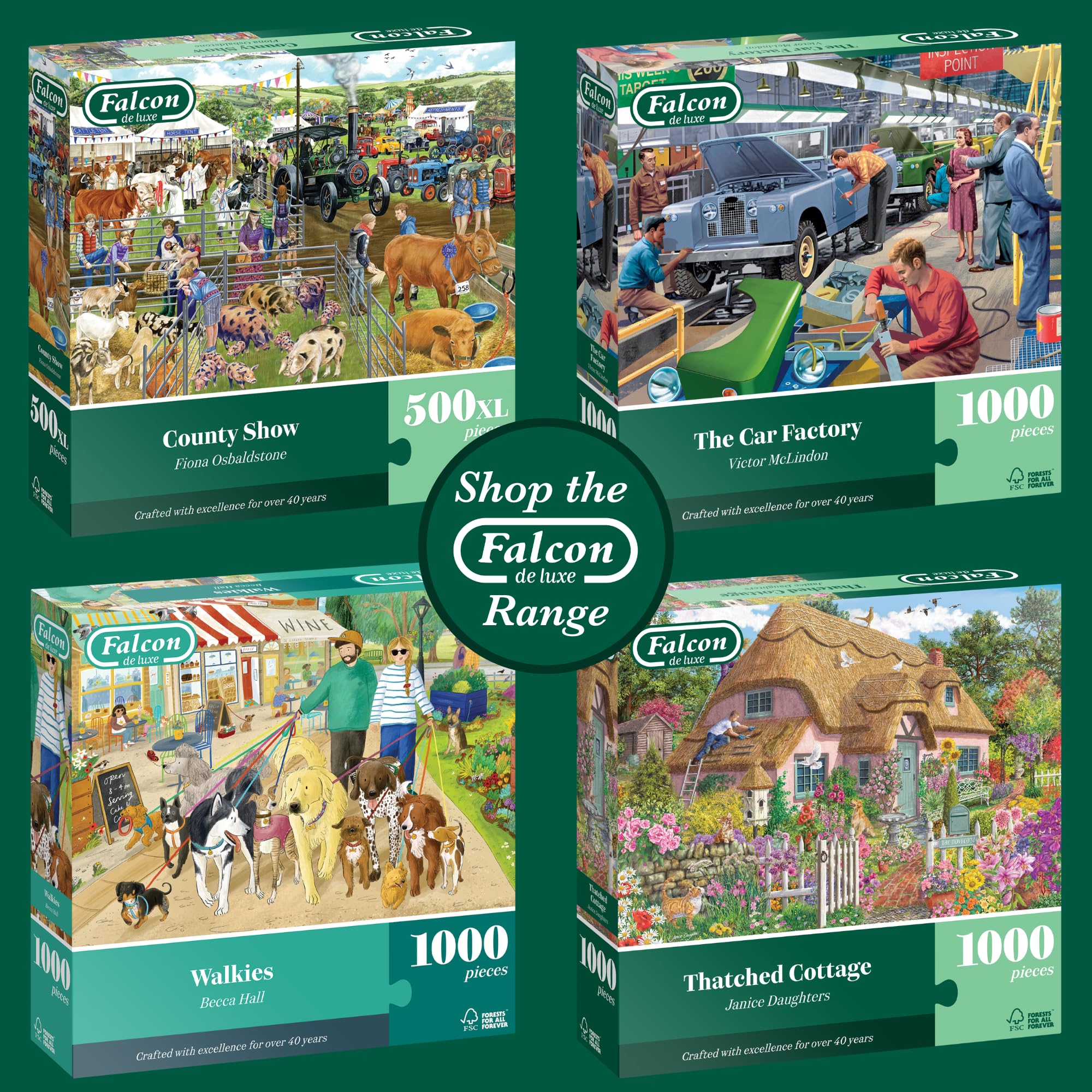 Falcon County Show 500 XL Piece Jigsaw Puzzle - Illustrated by Linda Birkinshaw 5