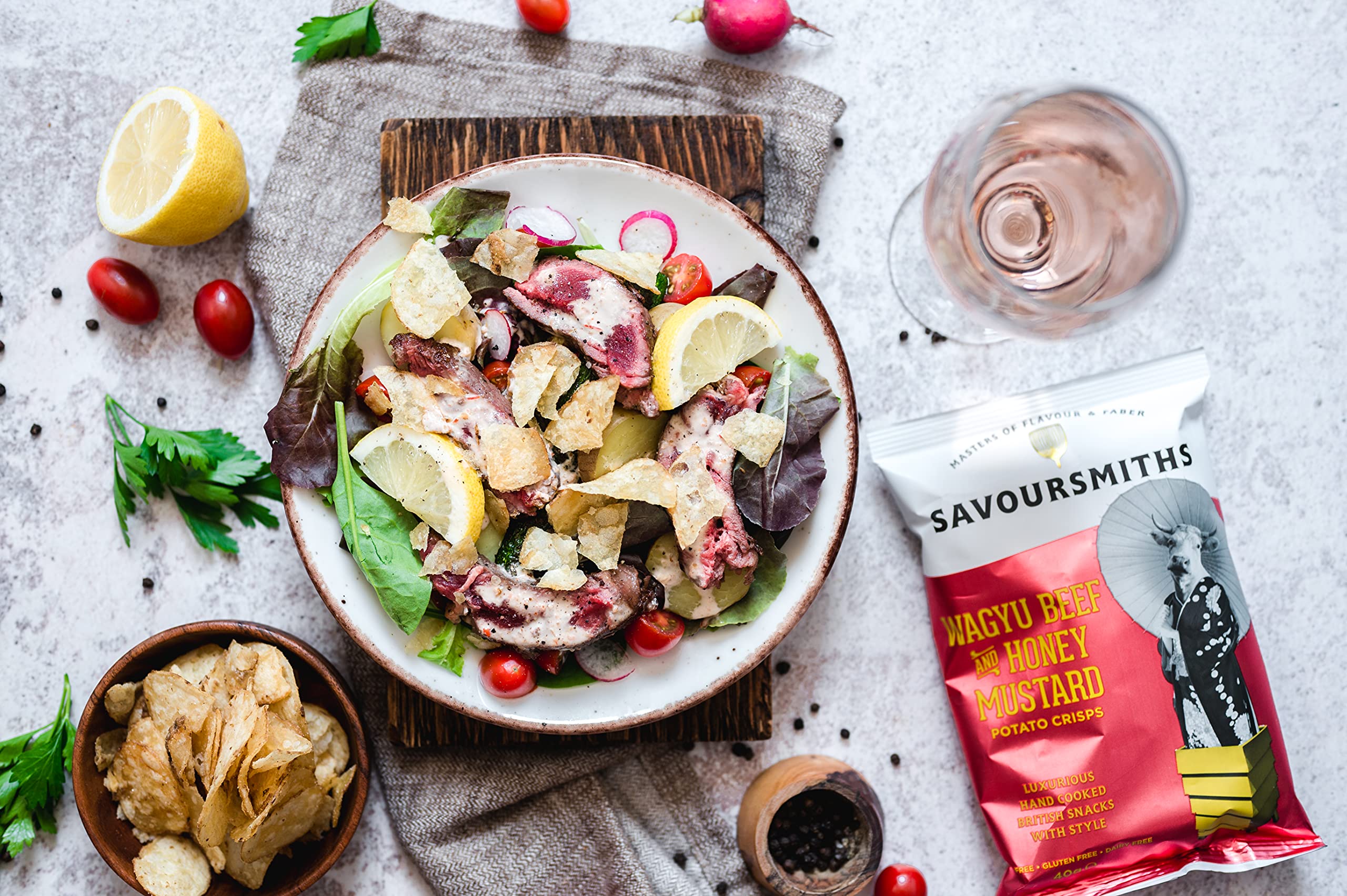 SAVOURSMITHS Wagyu Beef with Honey Mustard Hand-Cooked Potato Crisps 40g 13