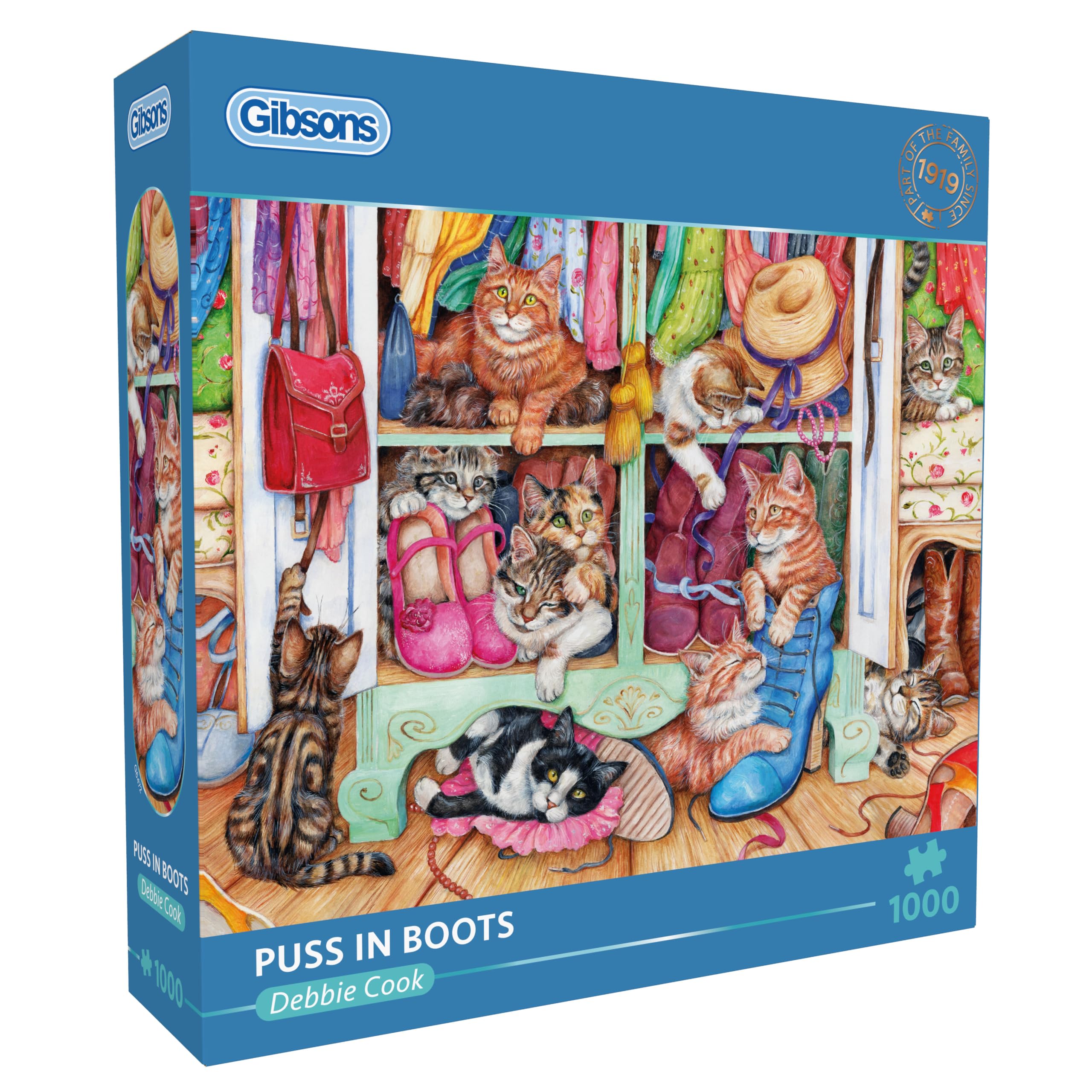 Gibsons Puss in Boots 1000 Piece Jigsaw Puzzle for Adults by Debbie Cook | 68 x 49 cm 1
