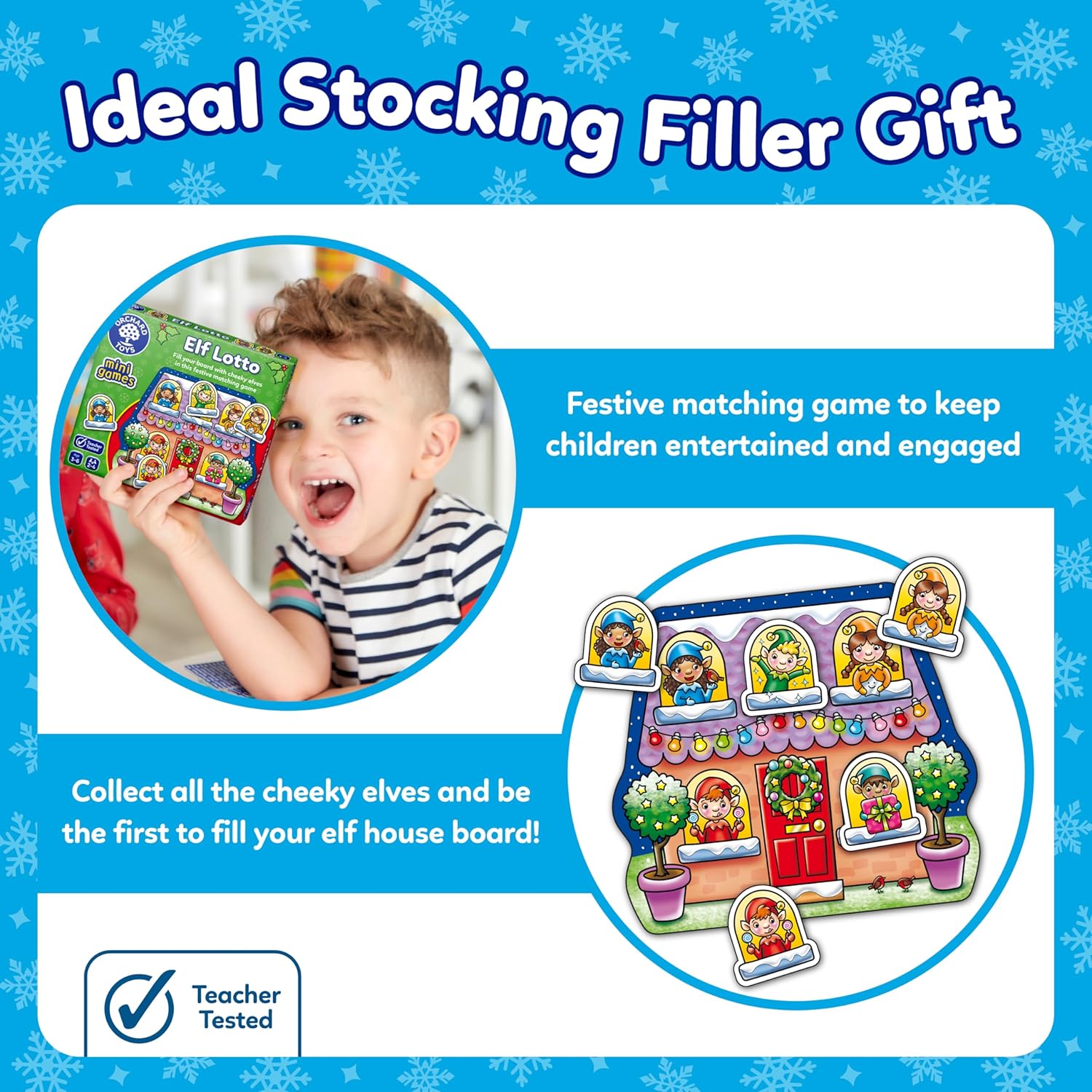 Orchard Toys Elf Lotto Mini Game - Festive Matching Bingo for Kids Ages 3-6 2