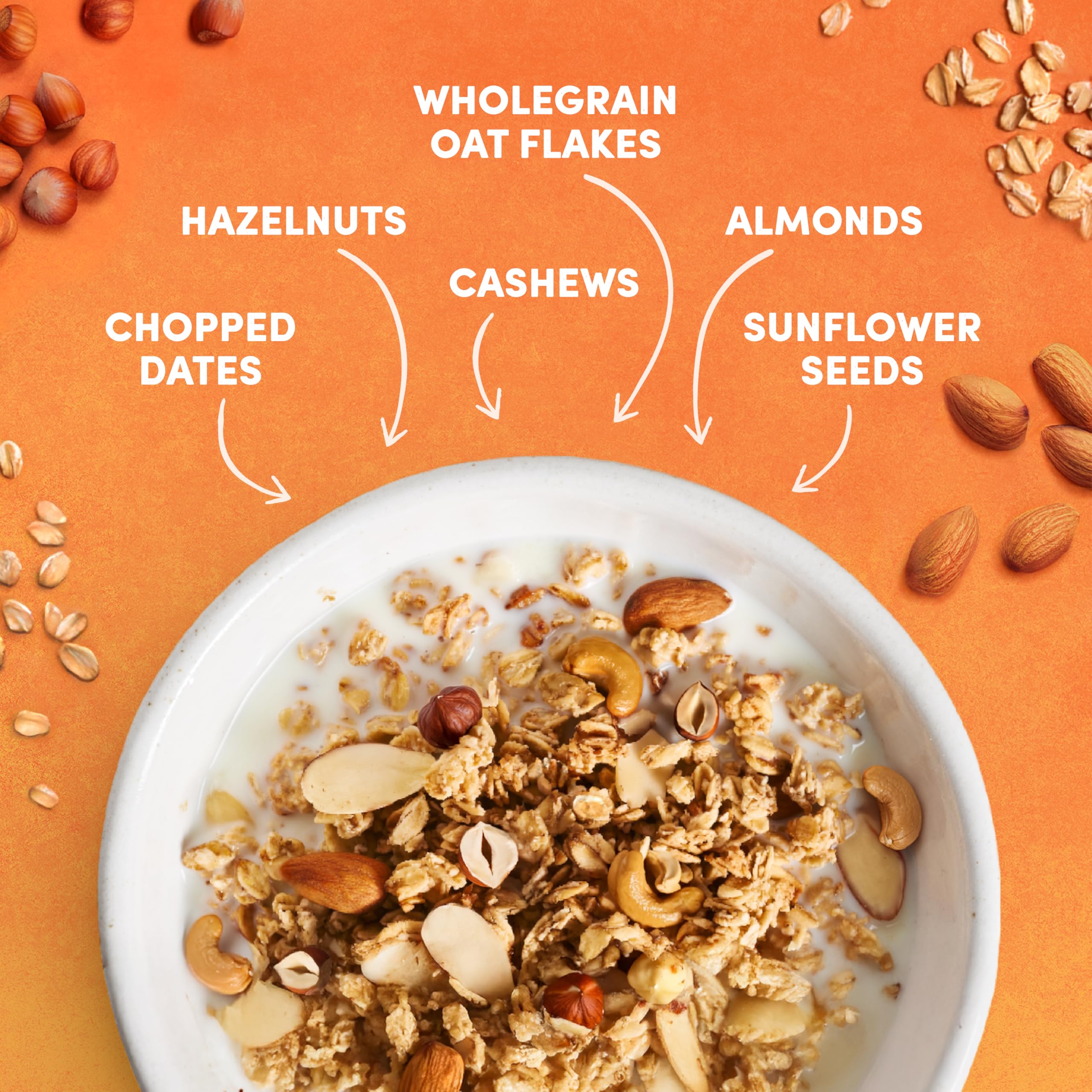JORDANS No Added Sugar Granola - Triple Nut, High Fibre, 4 x 425g Pack
