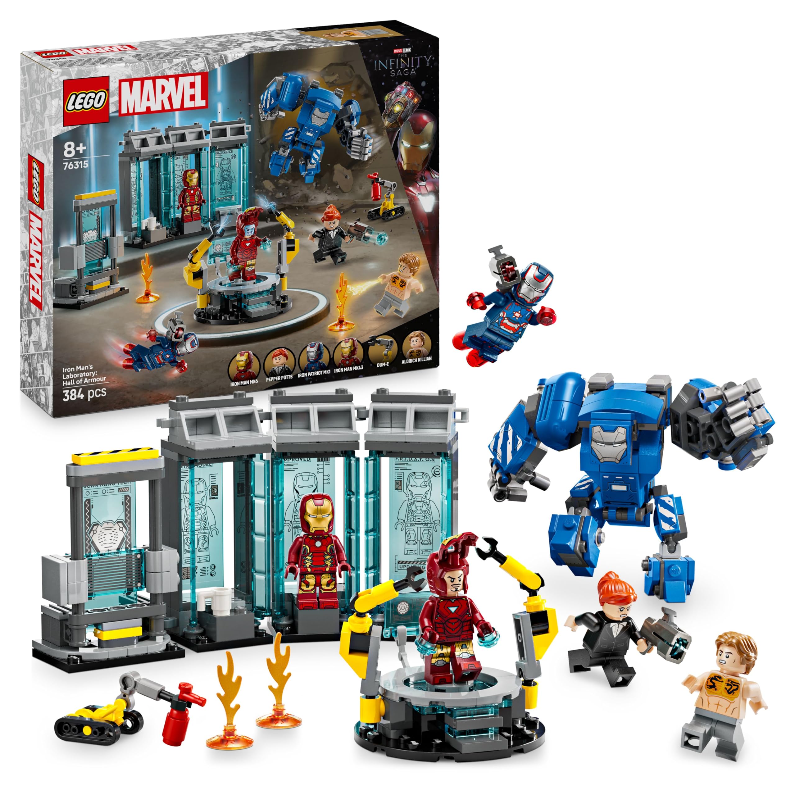 LEGO Marvel Iron Man’s Laboratory: Hall of Armour Building Set 76315 | Ages 8+ 1