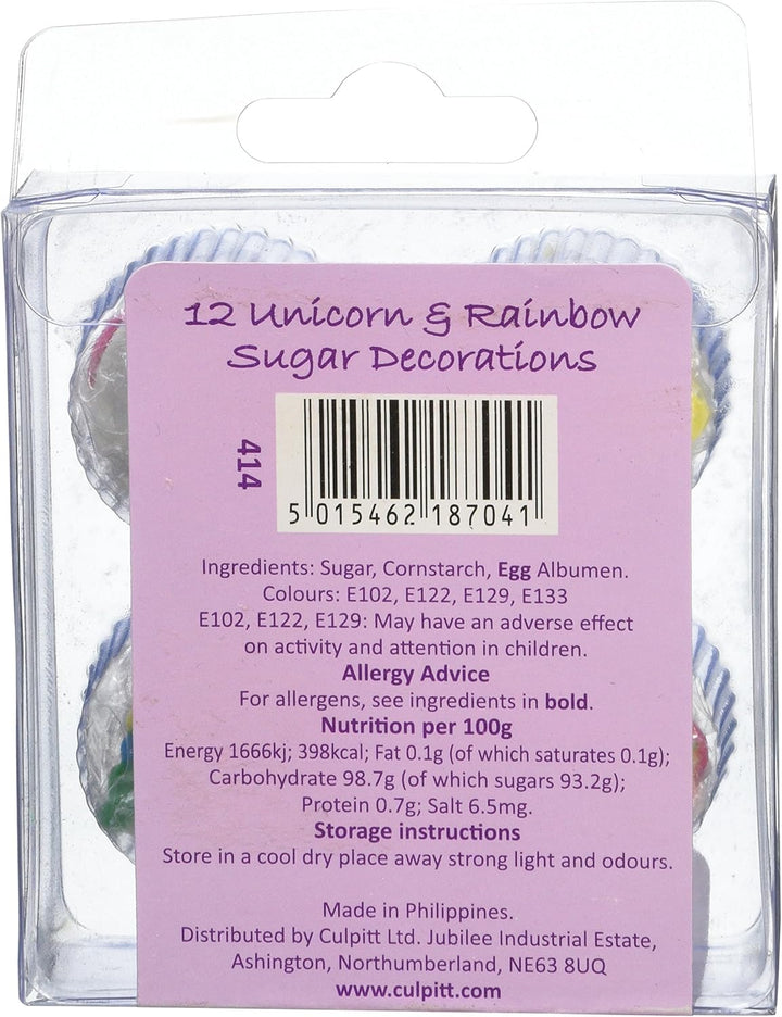Culpitt - Rainbows & Unicorns Sugar Piping Edible Cake Toppers