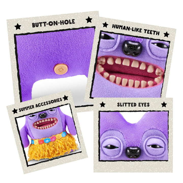 Fuggler Vacay Vibes - Funny Ugly Monster Plush Collectible Toy (Greedy Grinner - Purple)