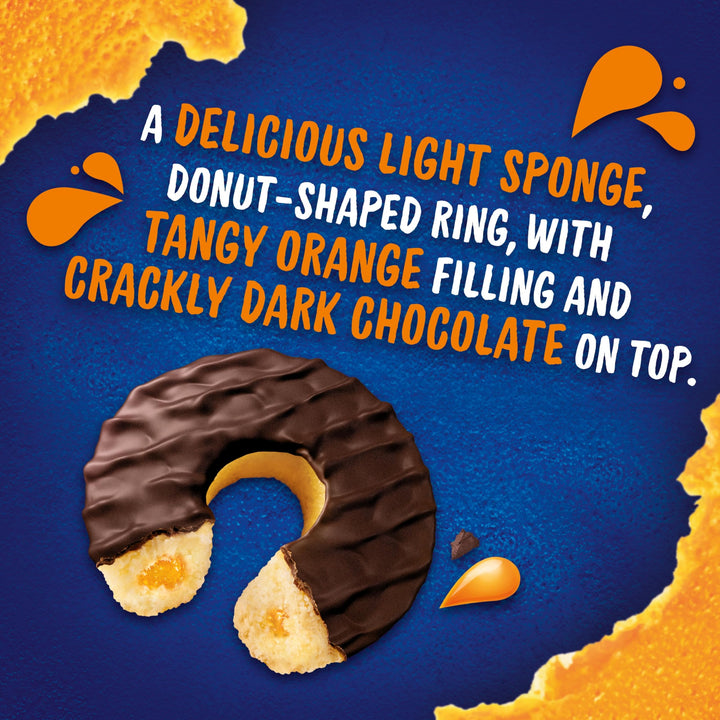 McVitie's Jaffa Cakes Original Jaffa Jonuts, 4 x 43g Chocolate Coated Donut-Shaped Biscuits
