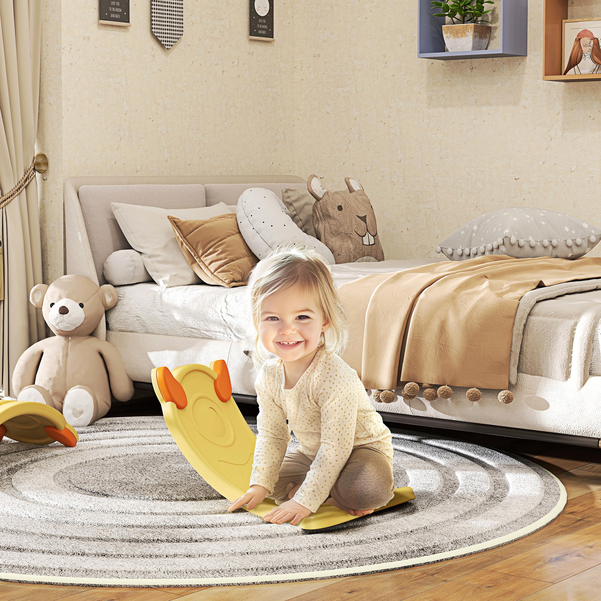 AIYAPLAY Kids Balance Board - Wobble, Rock, or Slide Play | HDPE/PP | Ages 3+