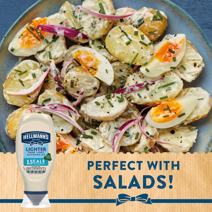 Hellmann's Lighter than Light Mayonnaise - Low-Calorie Mayonnaise with Free-Range Eggs