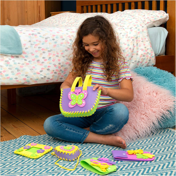 Galt First Sewing Kids Craft Kit - Foam Sewing Set with Pencil Case, Purse & Frame