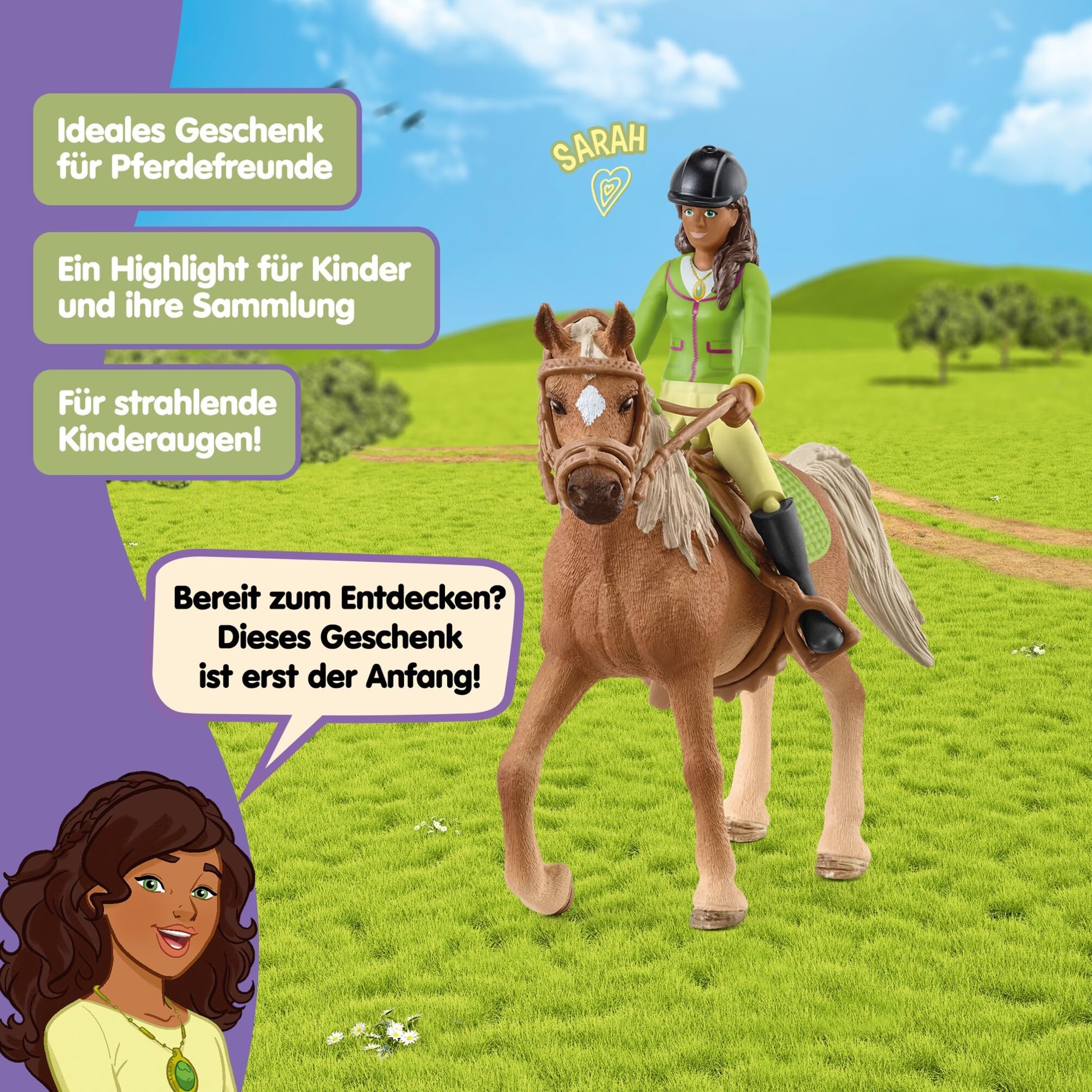 SCHLEICH Horse Club Sarah & Mystery Playset - Action Figure with Arabian Mare for Kids 3+ 13