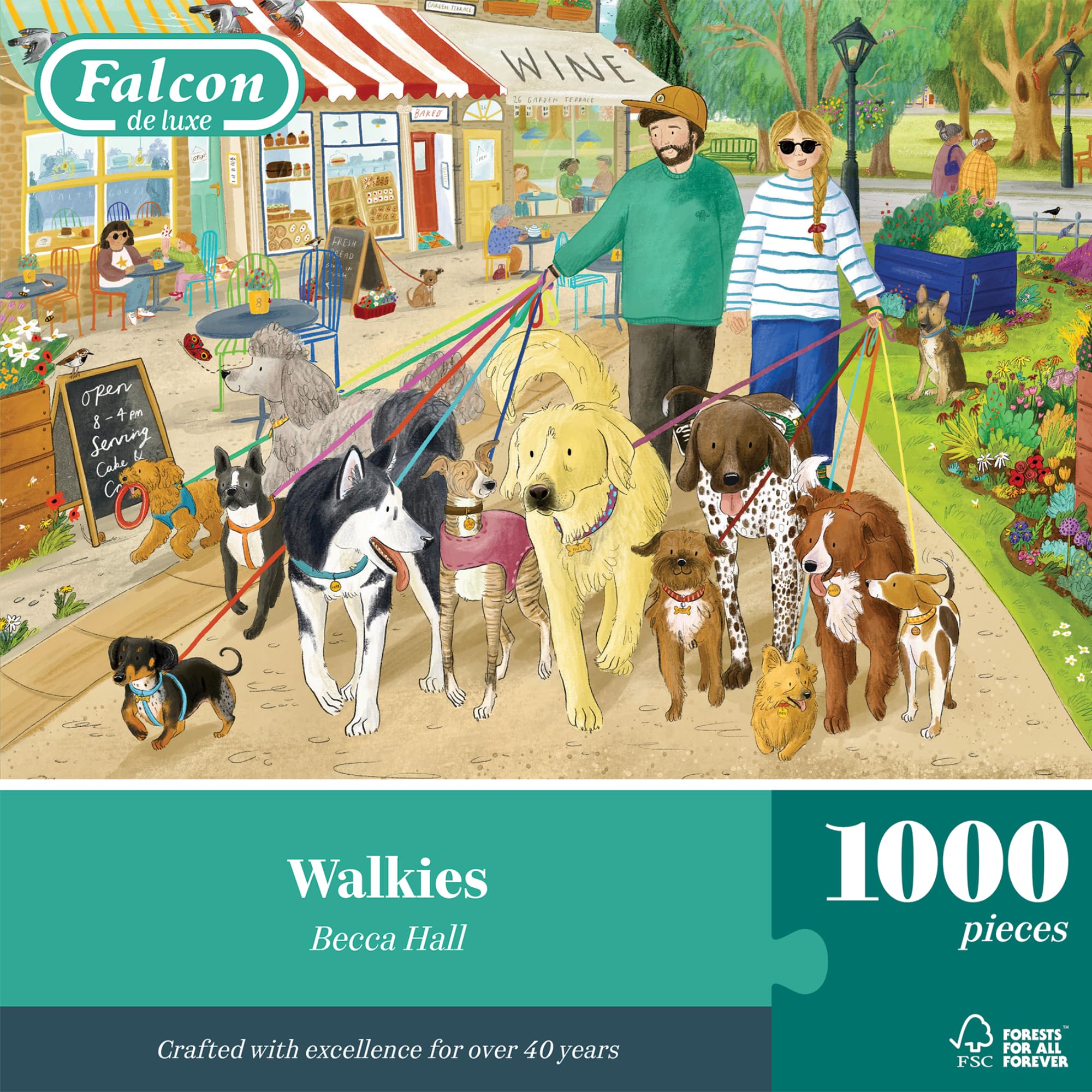 Falcon Walkies 1000 Piece Jigsaw Puzzle for Adults | Illustrated by Becca Hall 1