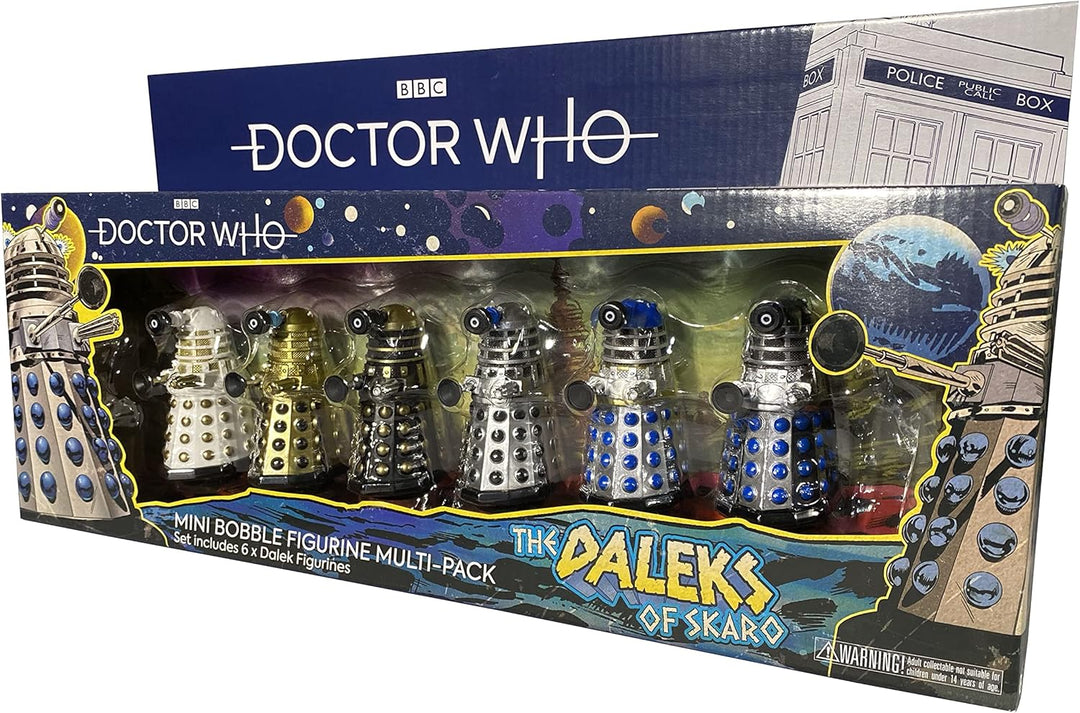 Sporting Profiles Doctor Who The Daleks of Skaro Bobble Figure 6 Pack Gift Set