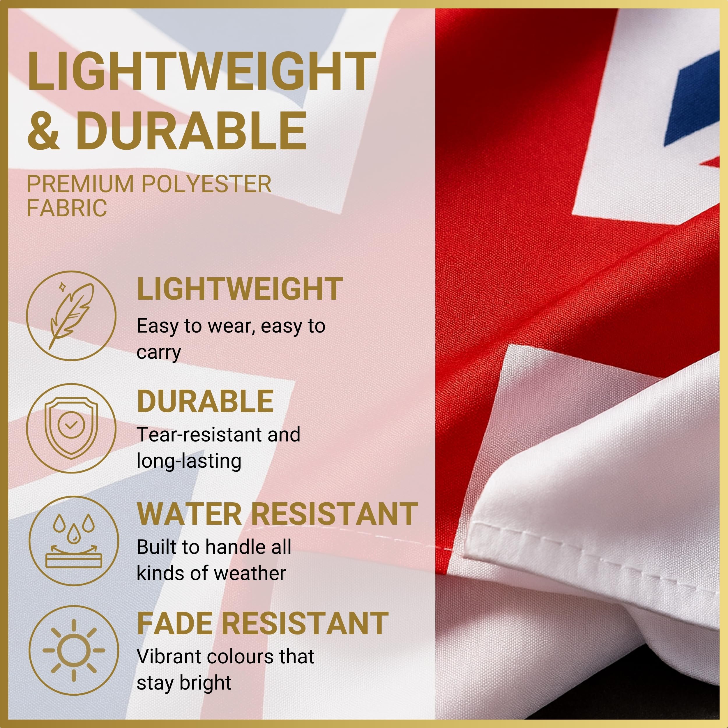 SHATCHI Union Jack Flag 5ft x 3ft with Sleeve | Wearable Cape Design | Fade Resistant Polyester 8