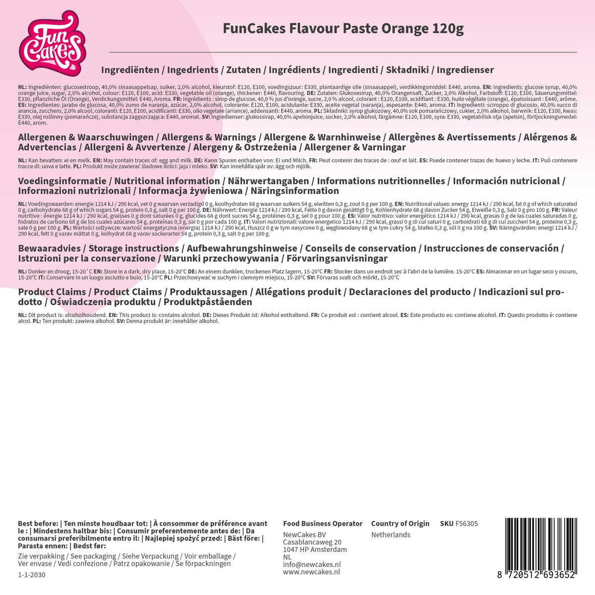 FunCakes Orange Flavour Paste - 120 g